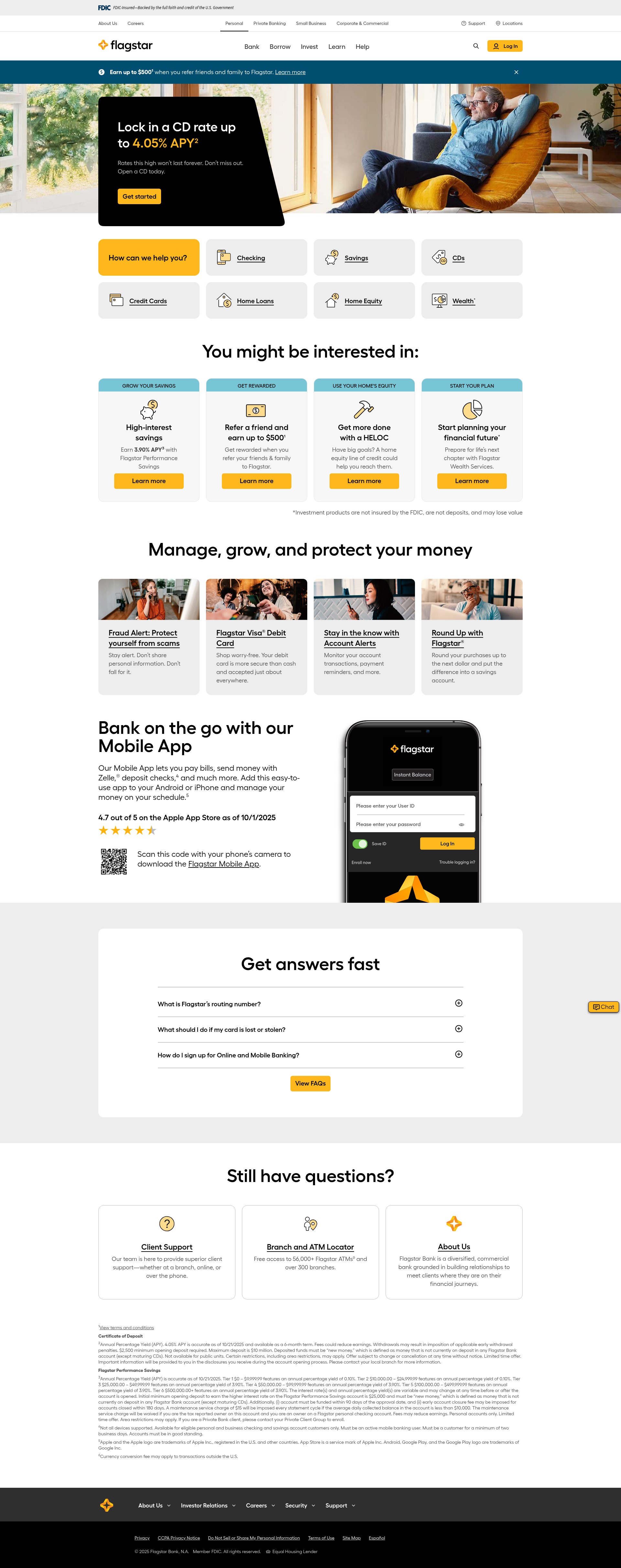 Screenshot of flagstar.com