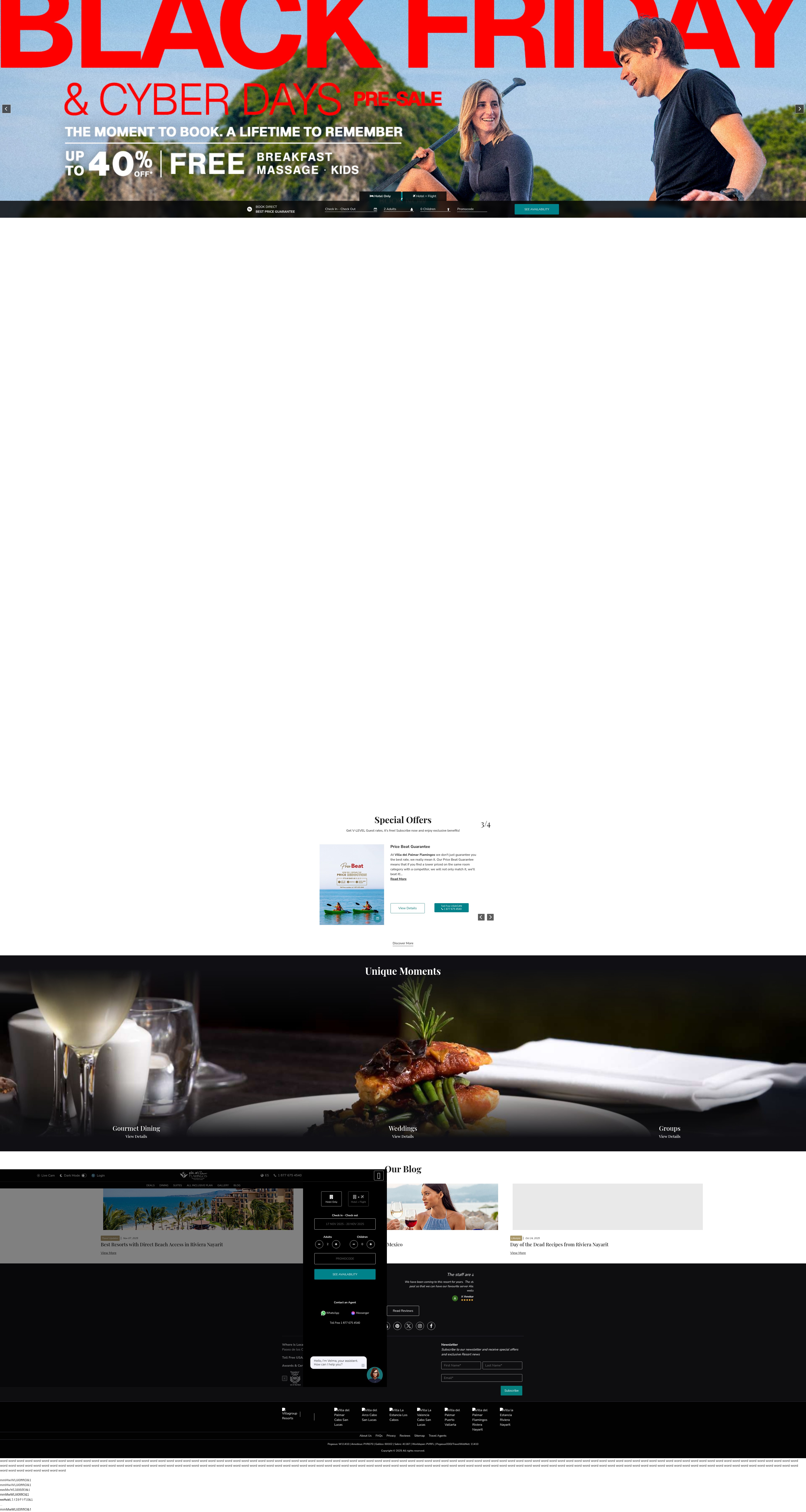 Screenshot of flamingos.villadelpalmar.com