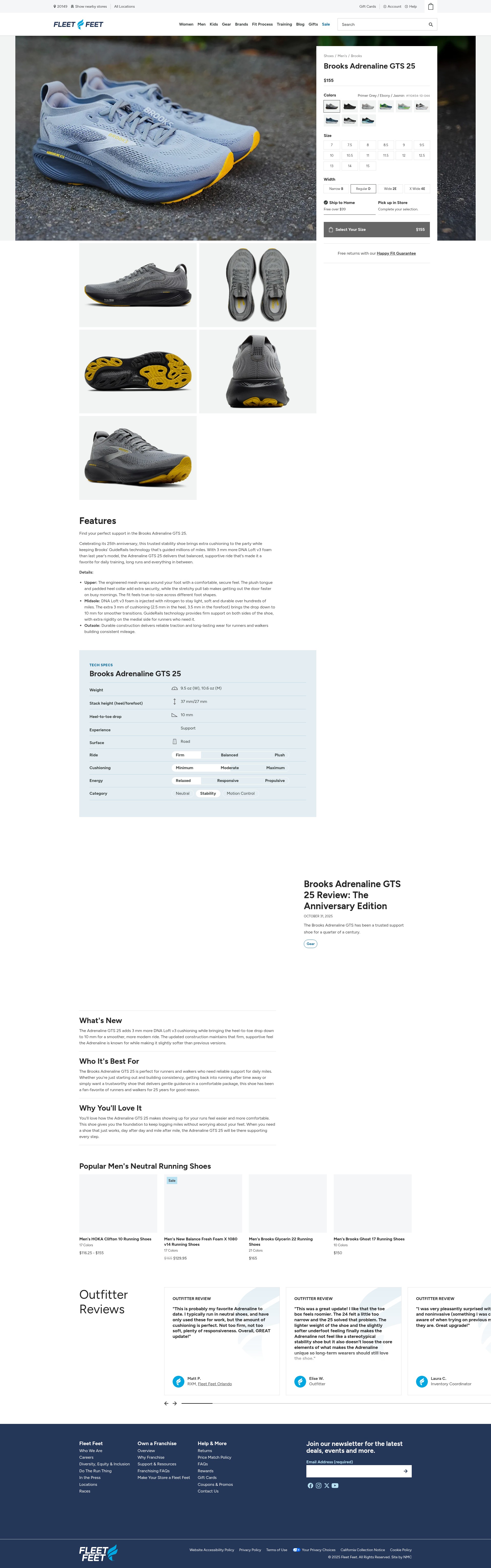 Screenshot of fleetfeet.com