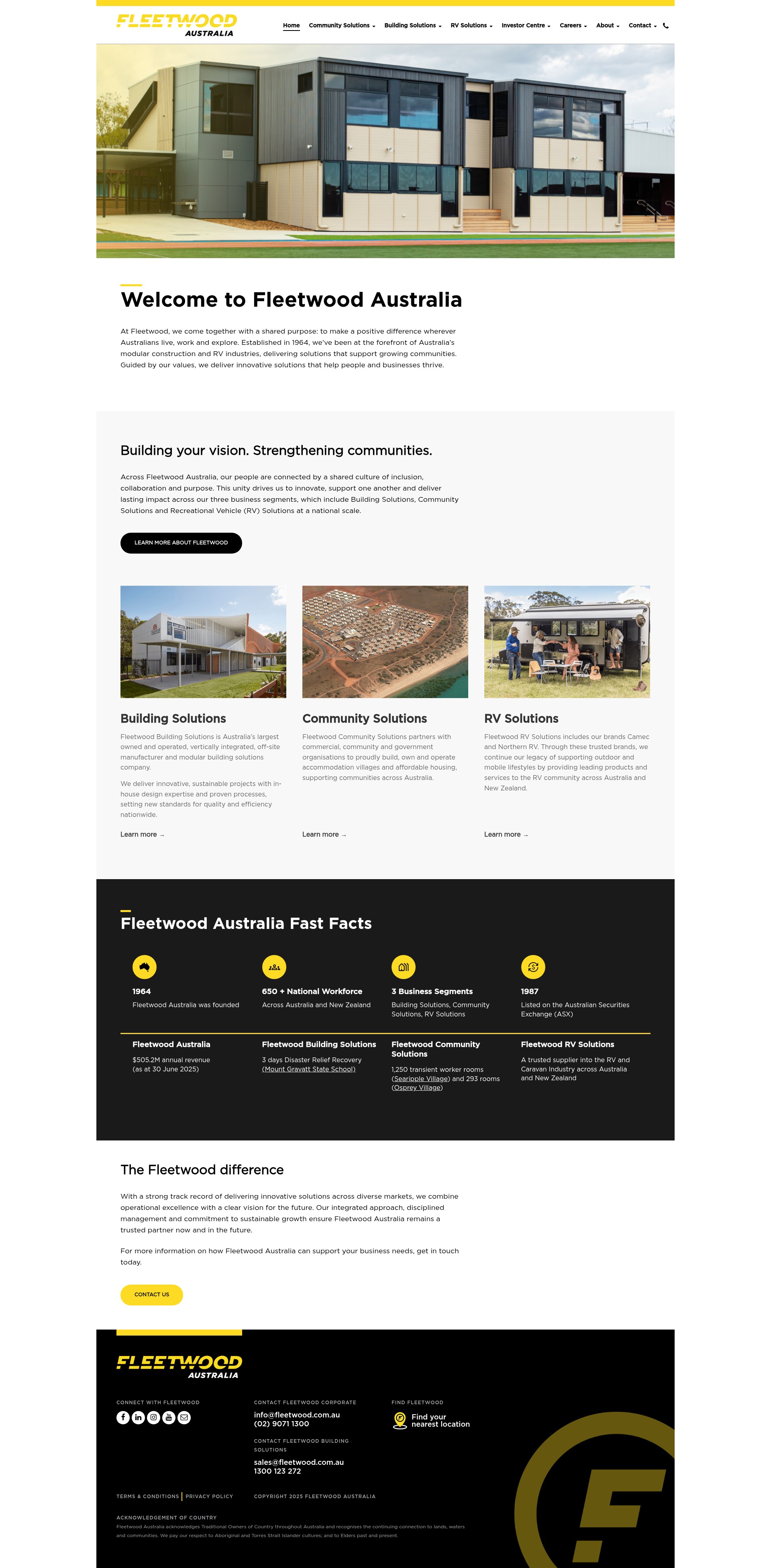 Screenshot of fleetwood.com.au