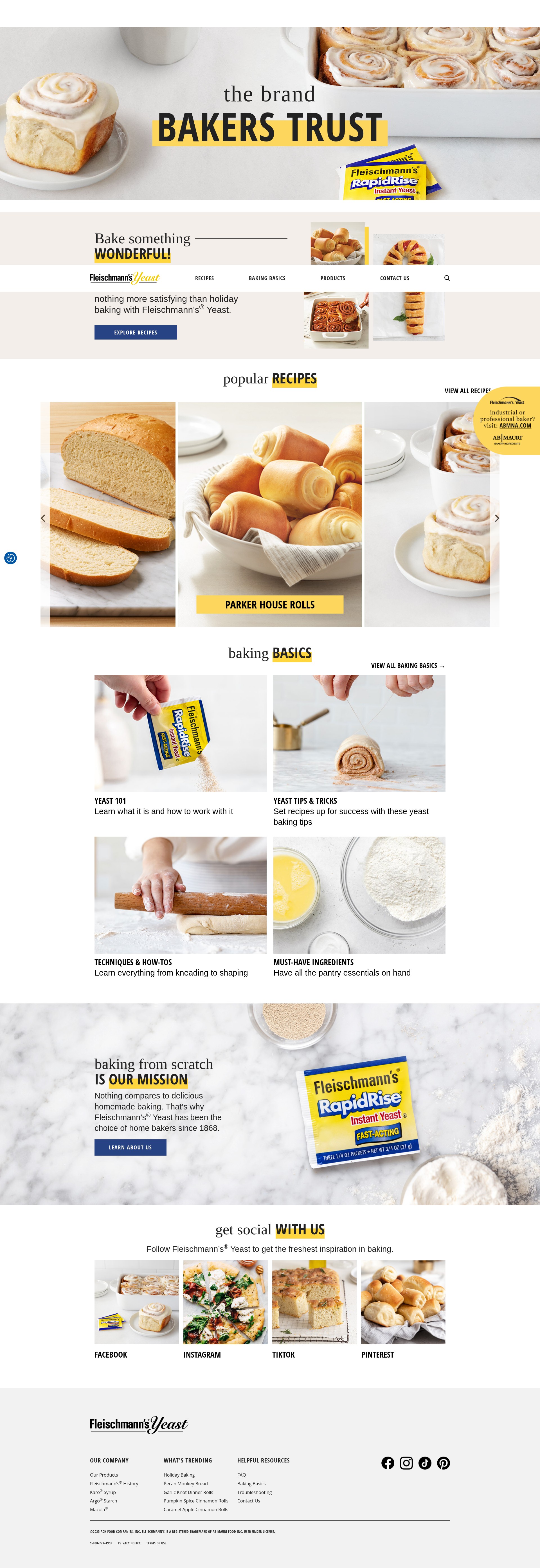 Screenshot of fleischmannsyeast.com