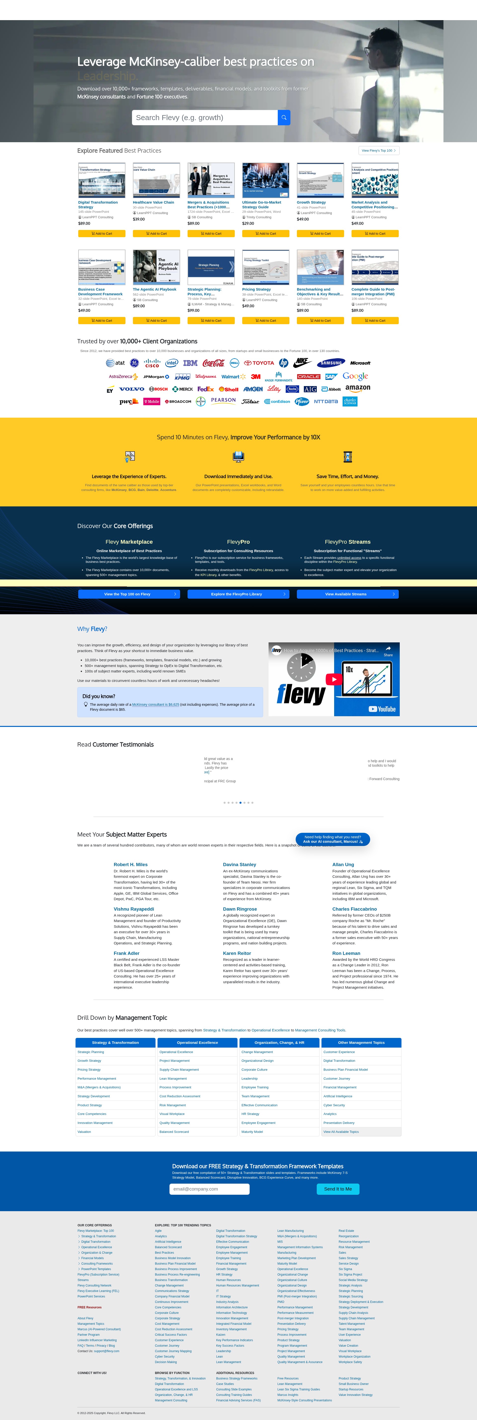Screenshot of flevy.com