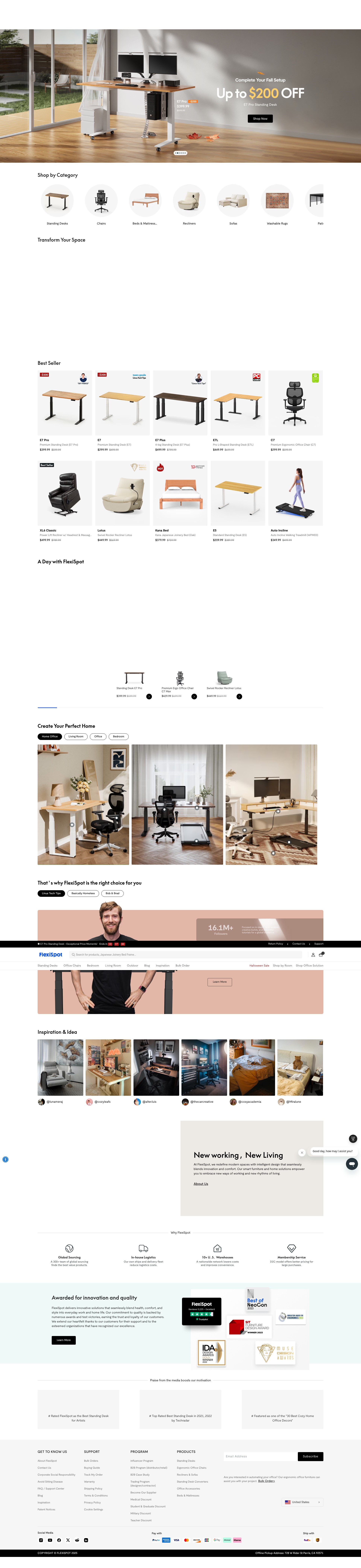 Screenshot of flexispot.com