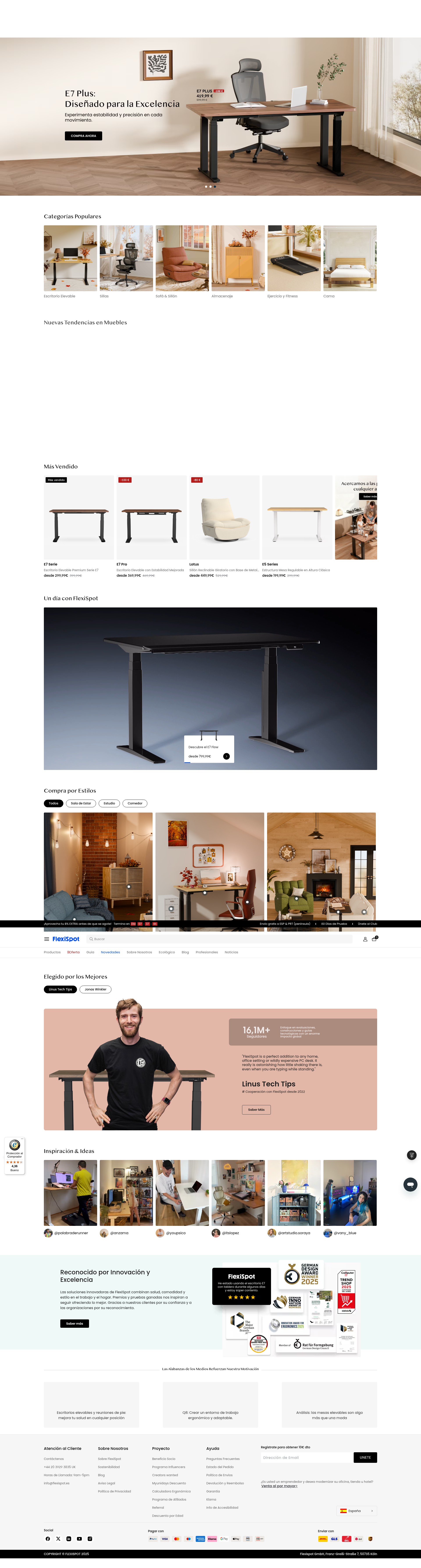 Screenshot of flexispot.es