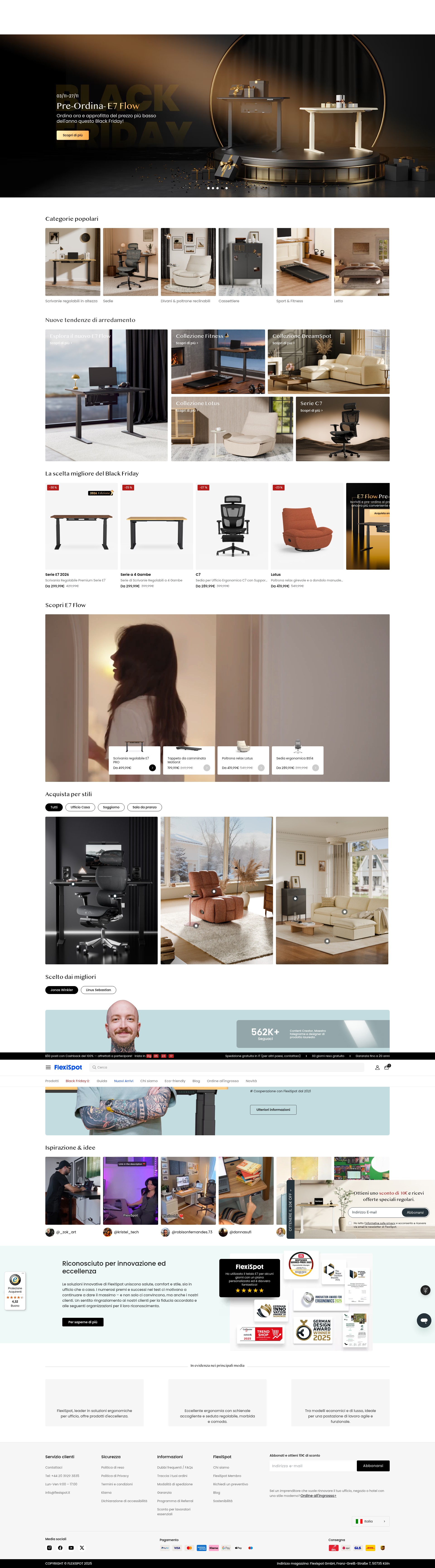 Screenshot of flexispot.it