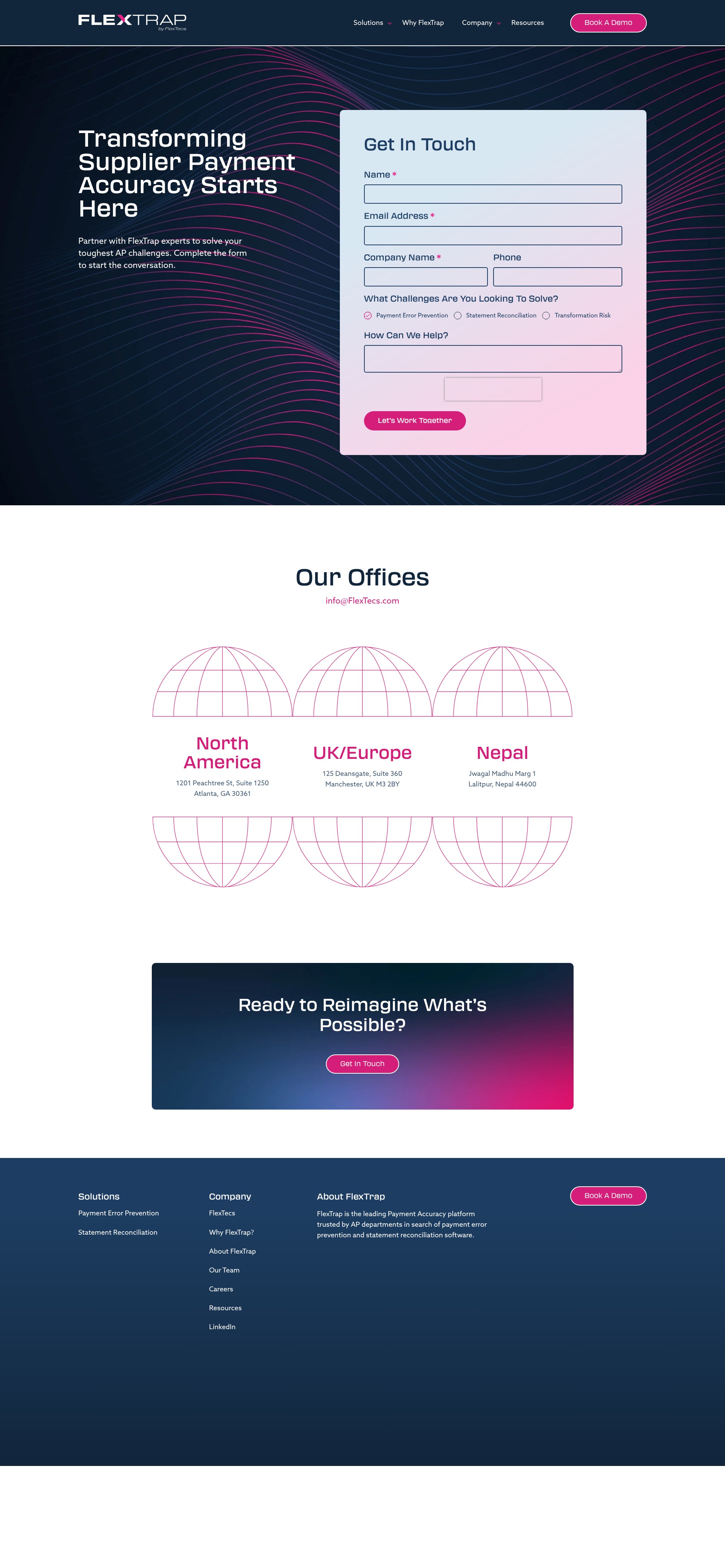 Screenshot of flextrap.flextecs.com