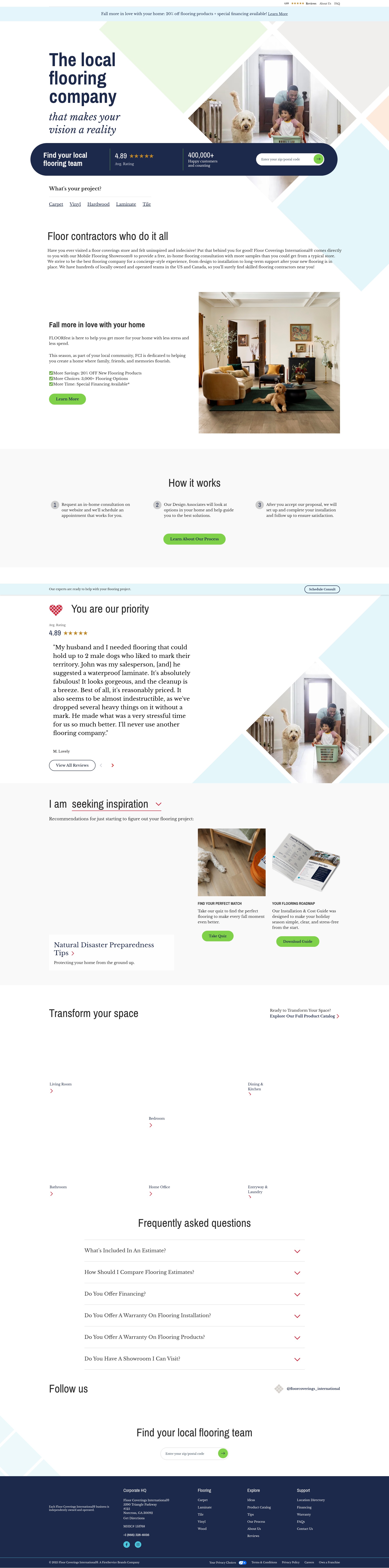 Screenshot of floorcoveringsinternational.com