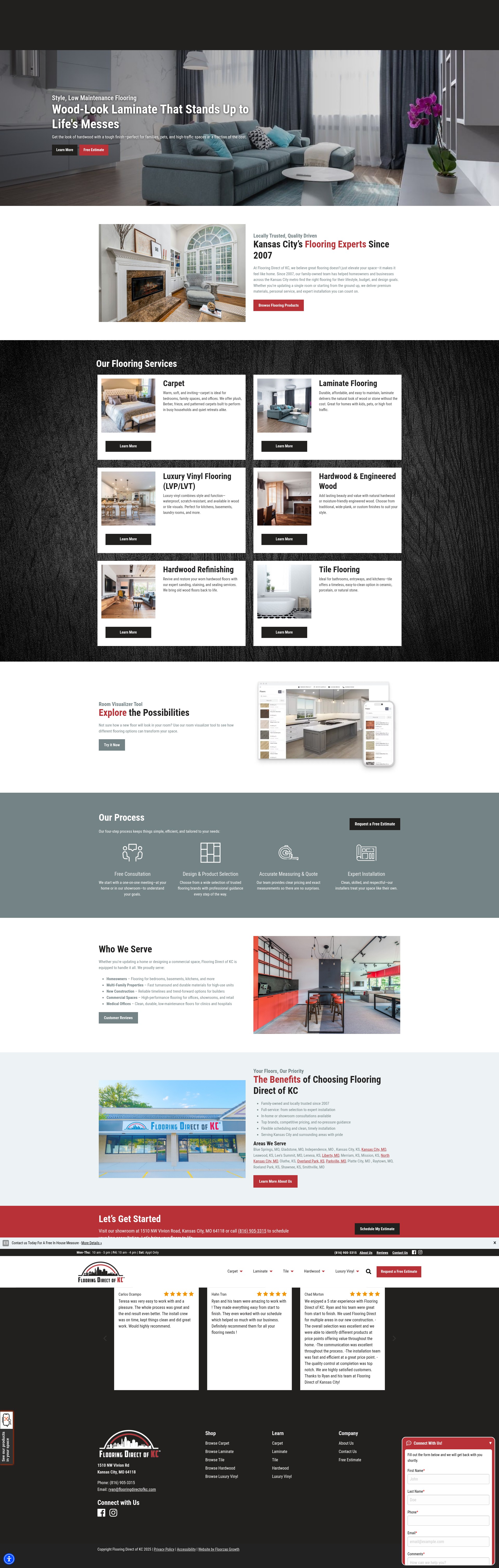 Screenshot of flooringdirectofkc.com