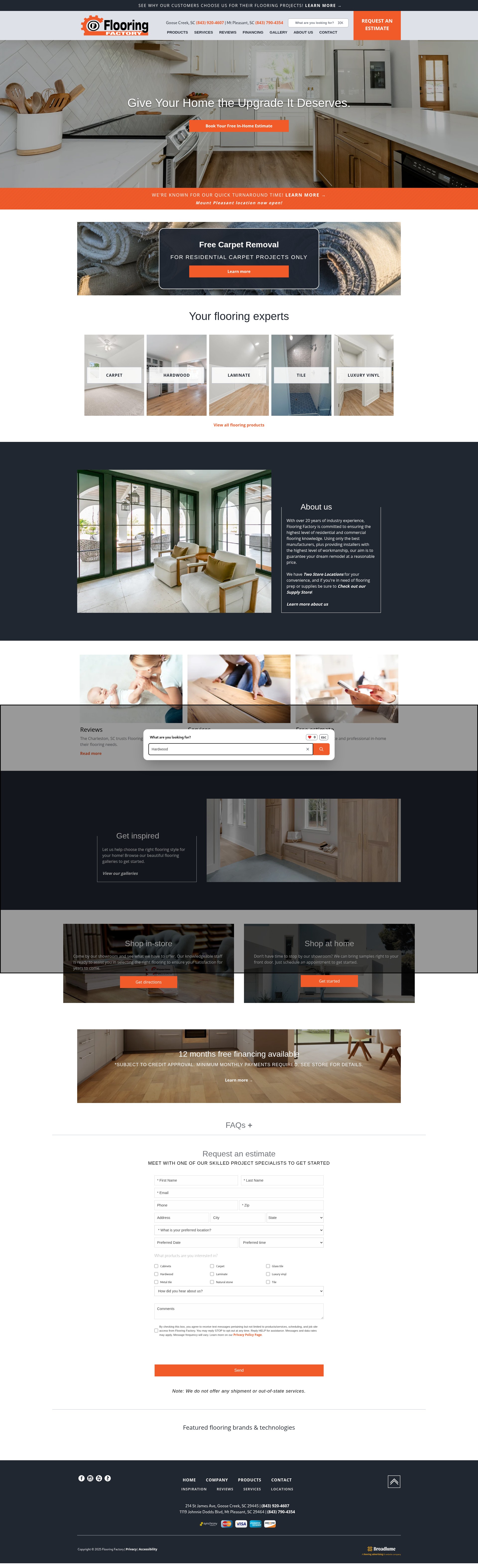 Screenshot of flooringfactorysc.com