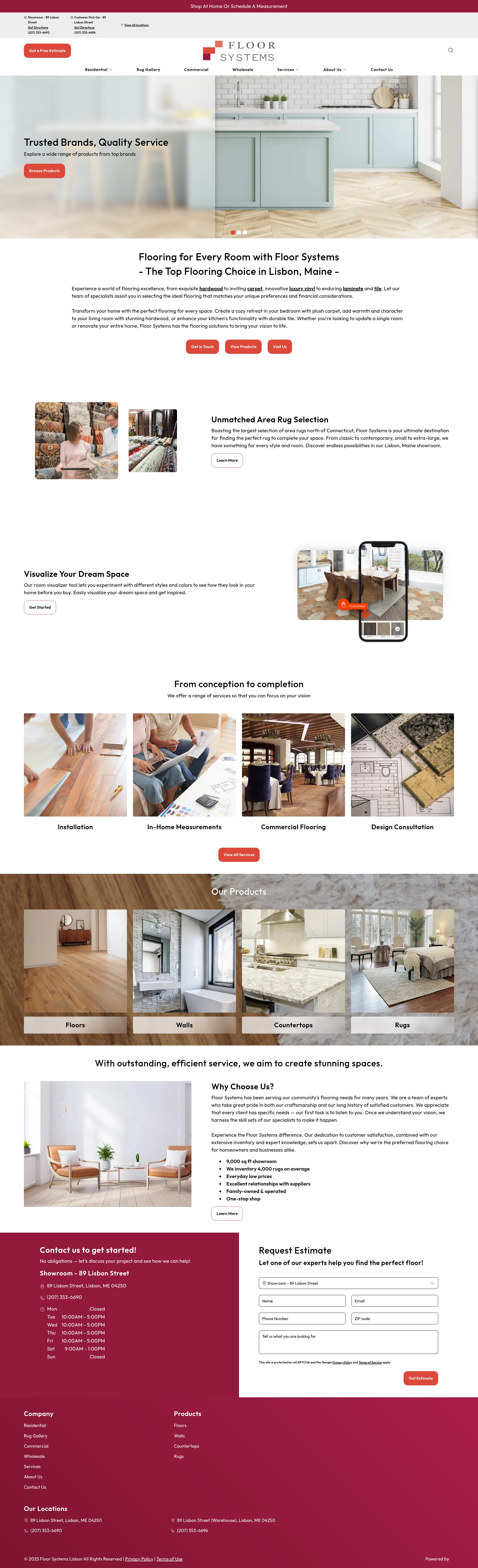Screenshot of floorsystemsme.com