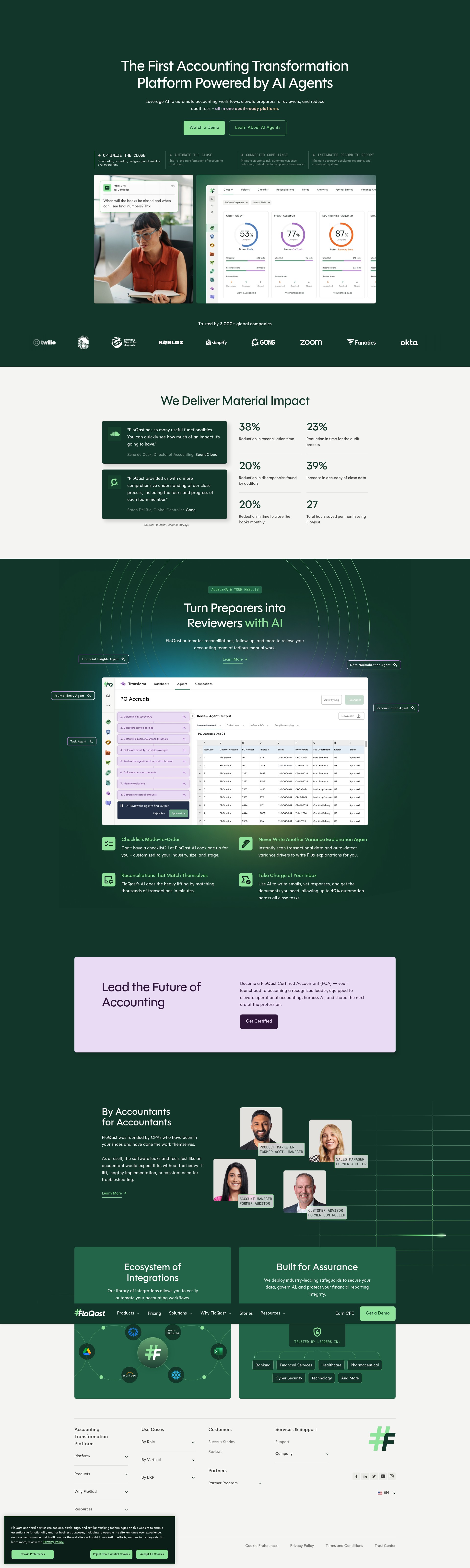 Screenshot of floqast.com