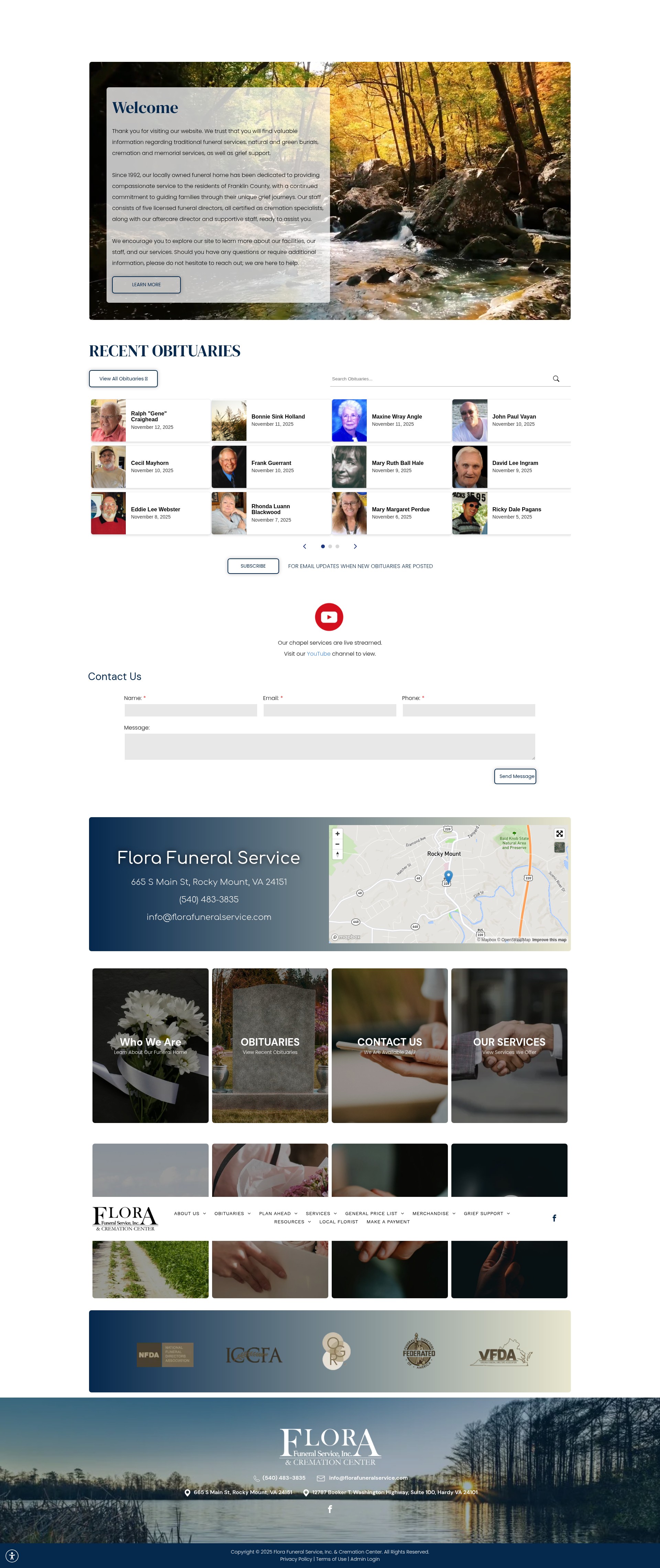 Screenshot of florafuneralservice.com