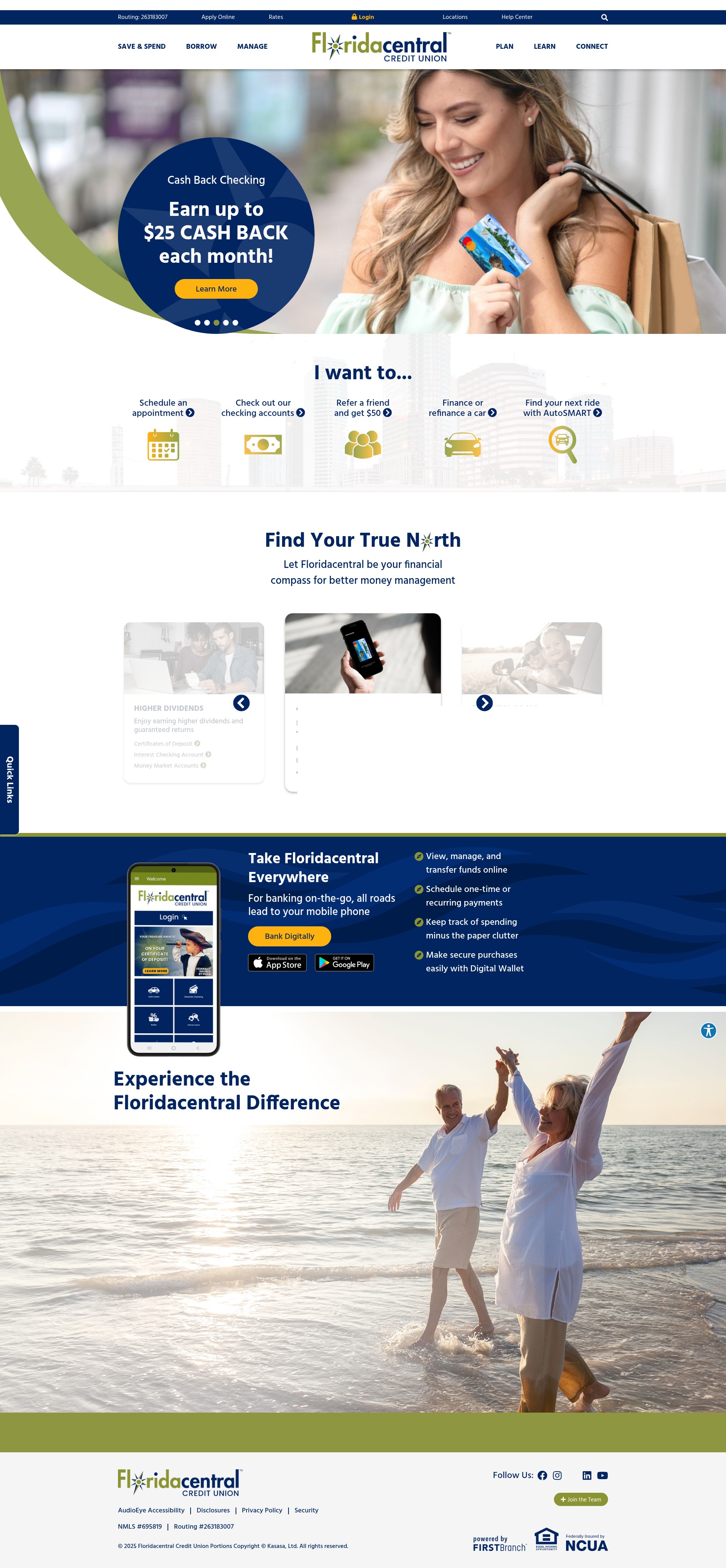 Screenshot of floridacentralcu.com