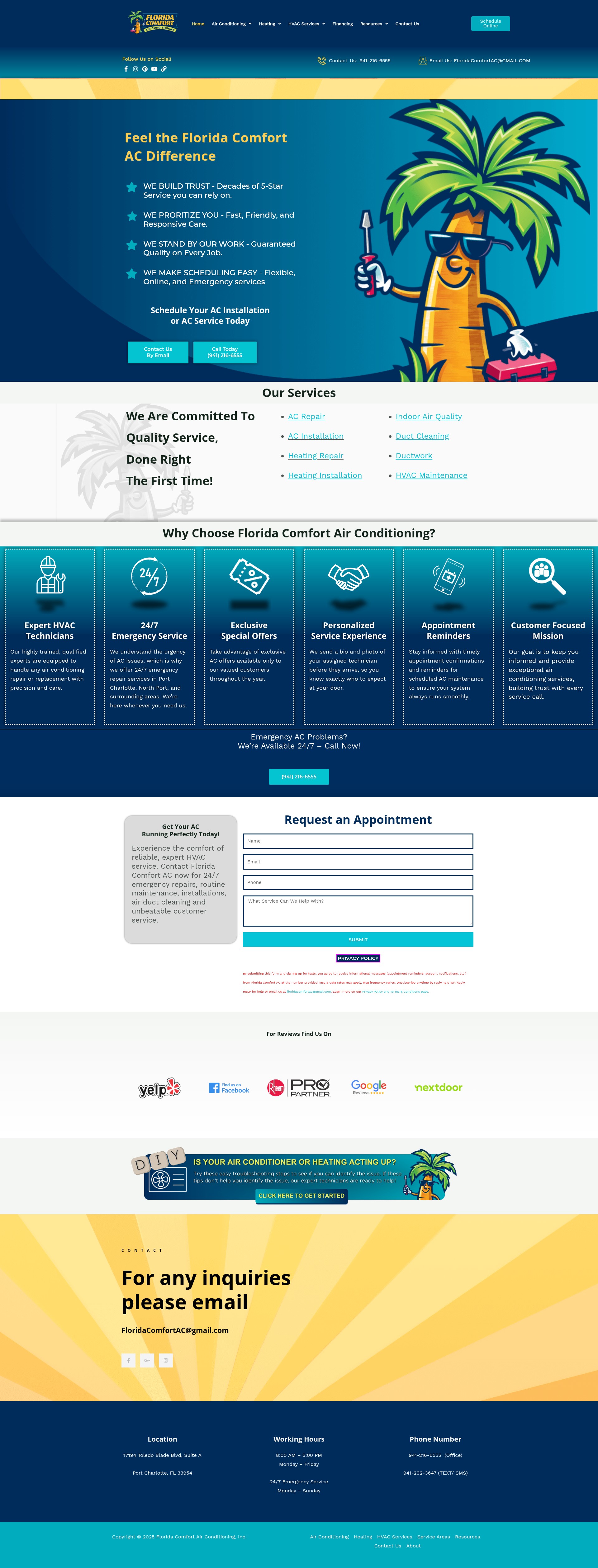 Screenshot of floridacomfortac.com