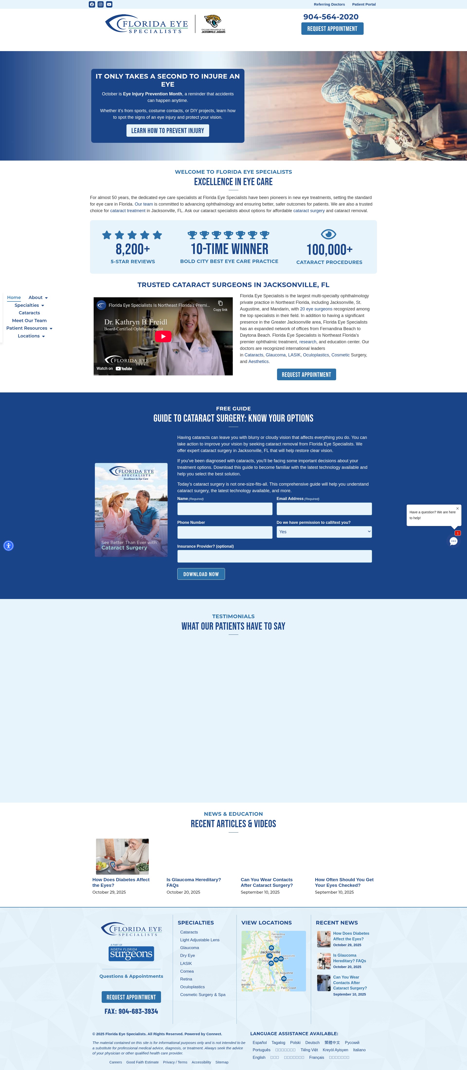 Screenshot of floridaeyespecialists.com