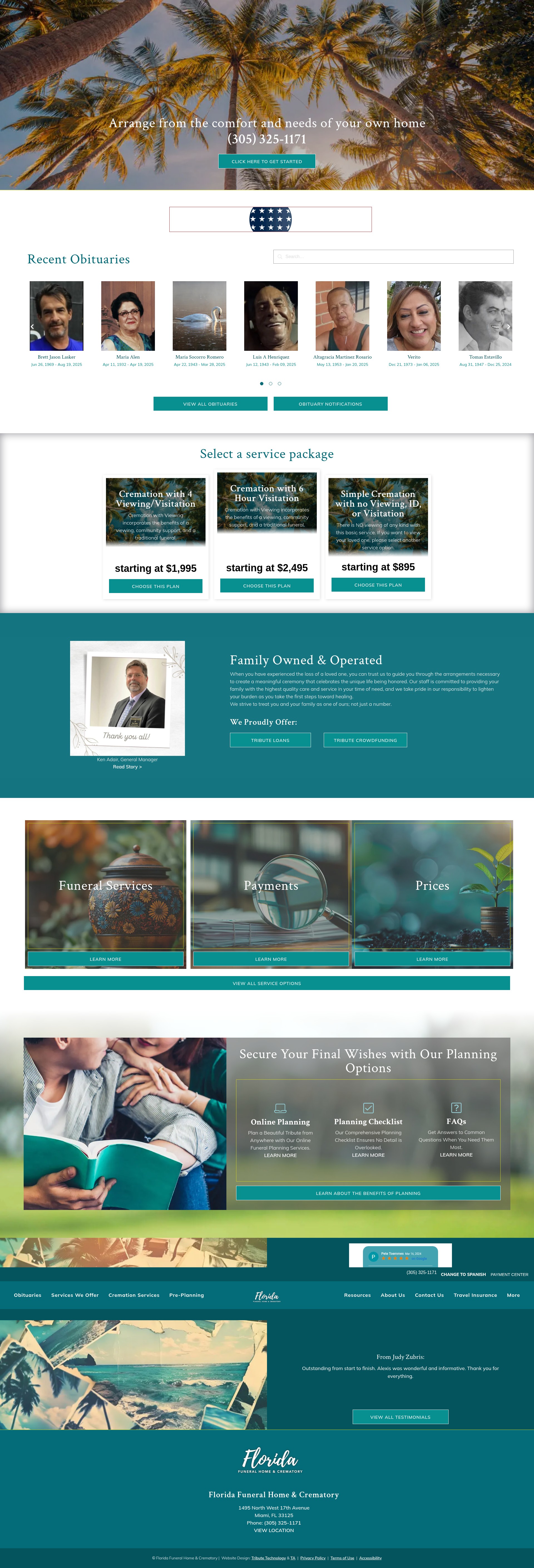 Screenshot of floridafuneralhome.com