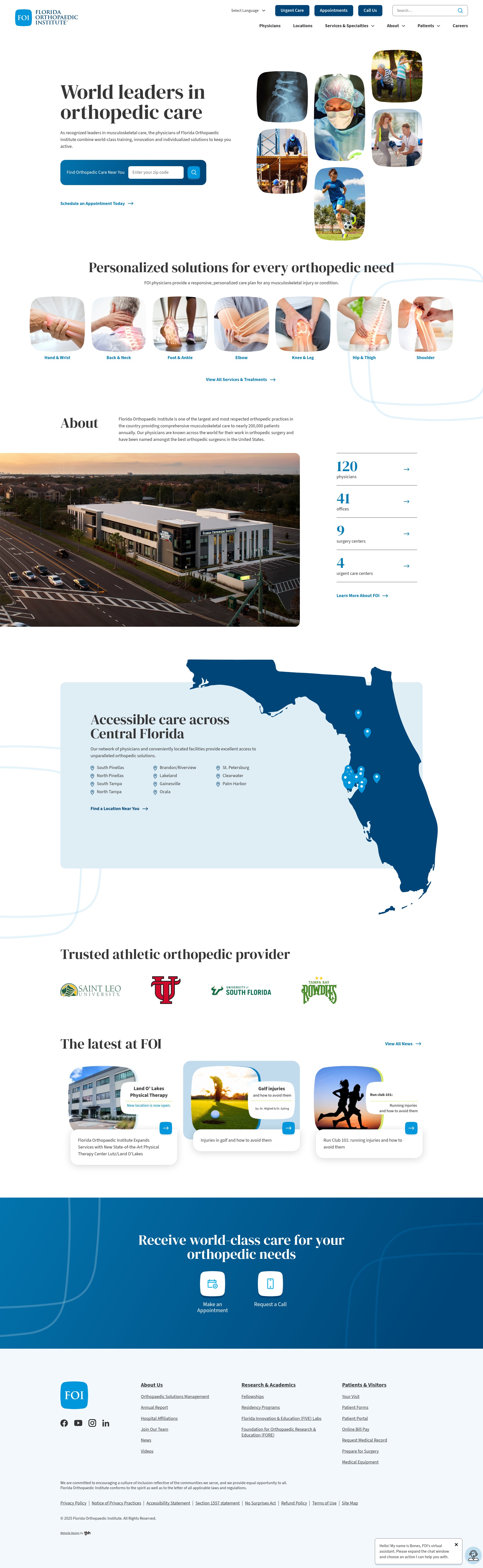 Screenshot of floridaortho.com