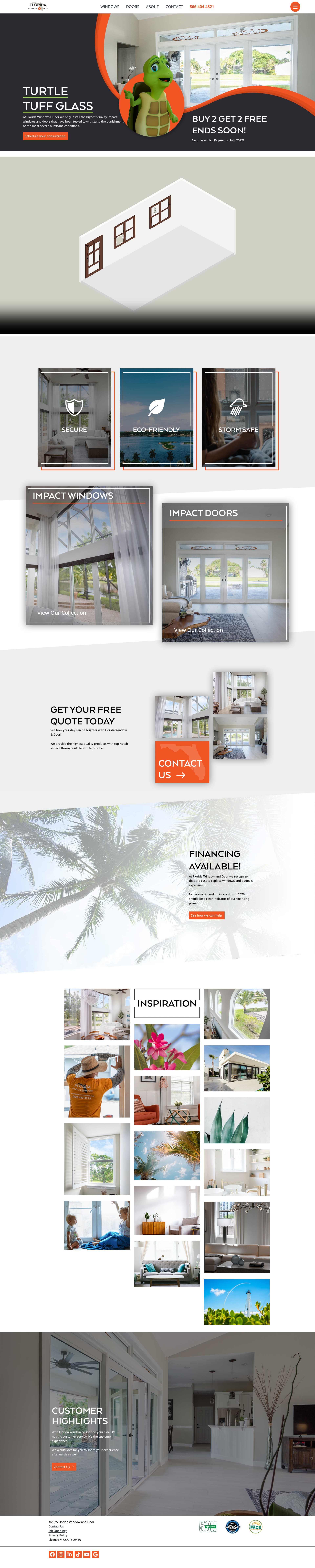 Screenshot of floridawindowanddoor.com