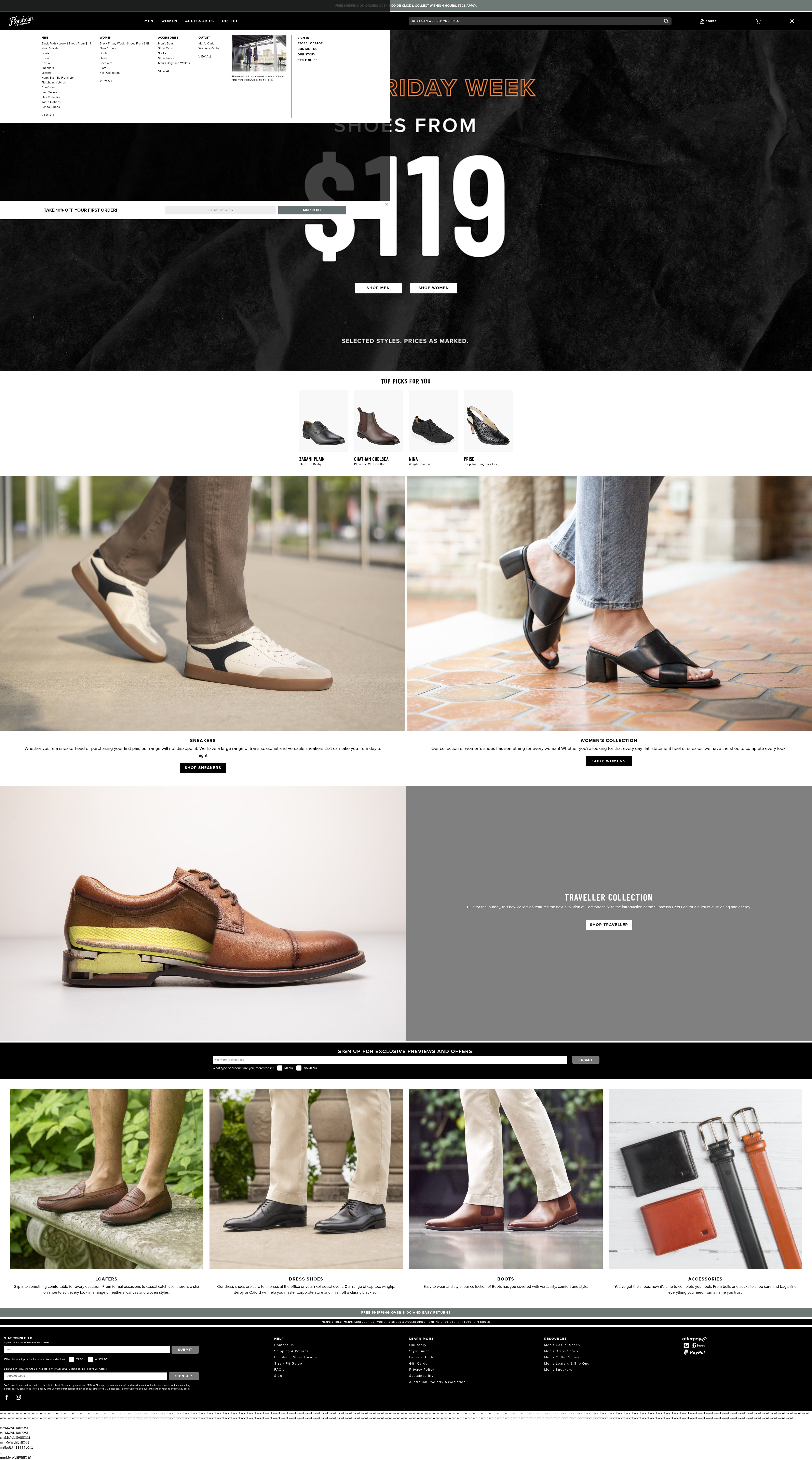 Screenshot of florsheim.com.au