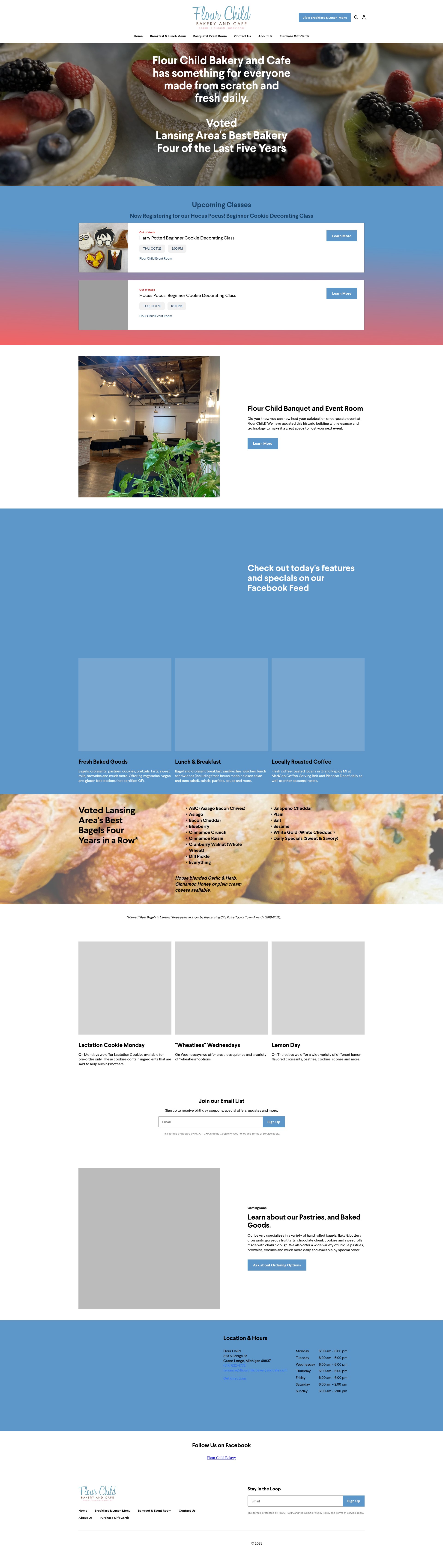Screenshot of flourchildbakeryandcafe.com