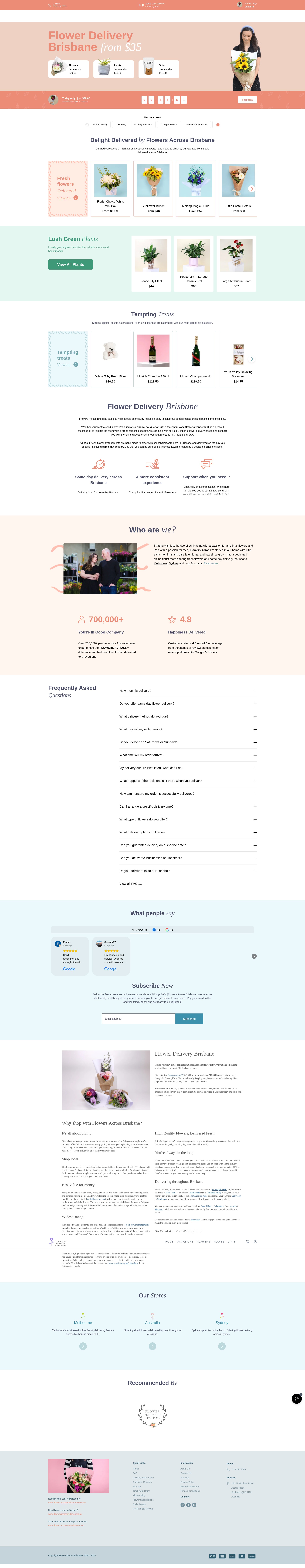 Screenshot of flowersacrossbrisbane.com.au