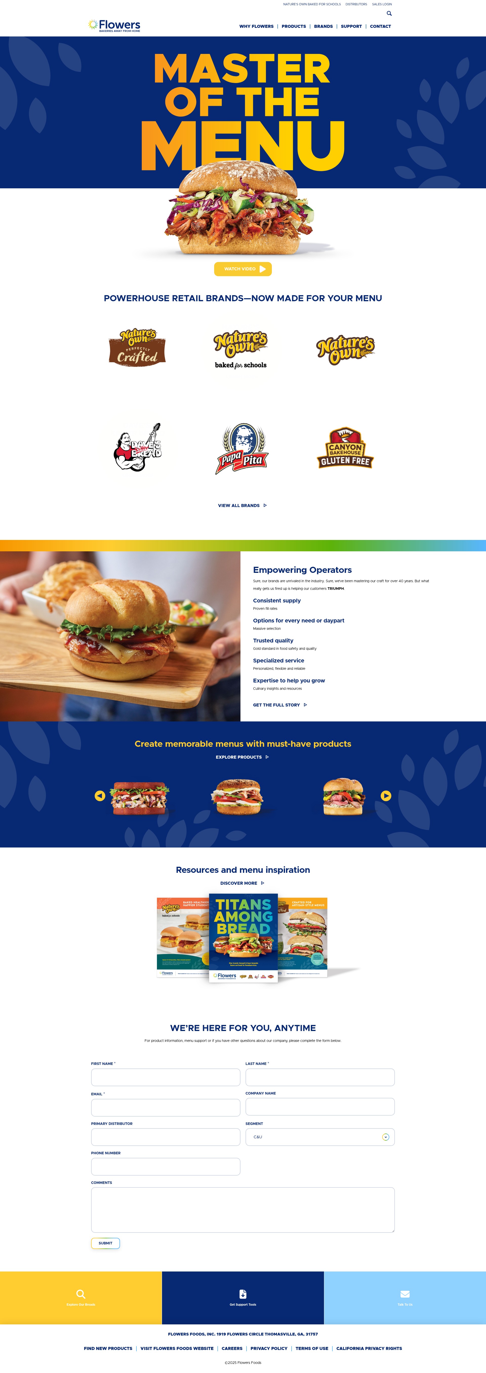 Screenshot of flowersfoodservice.com