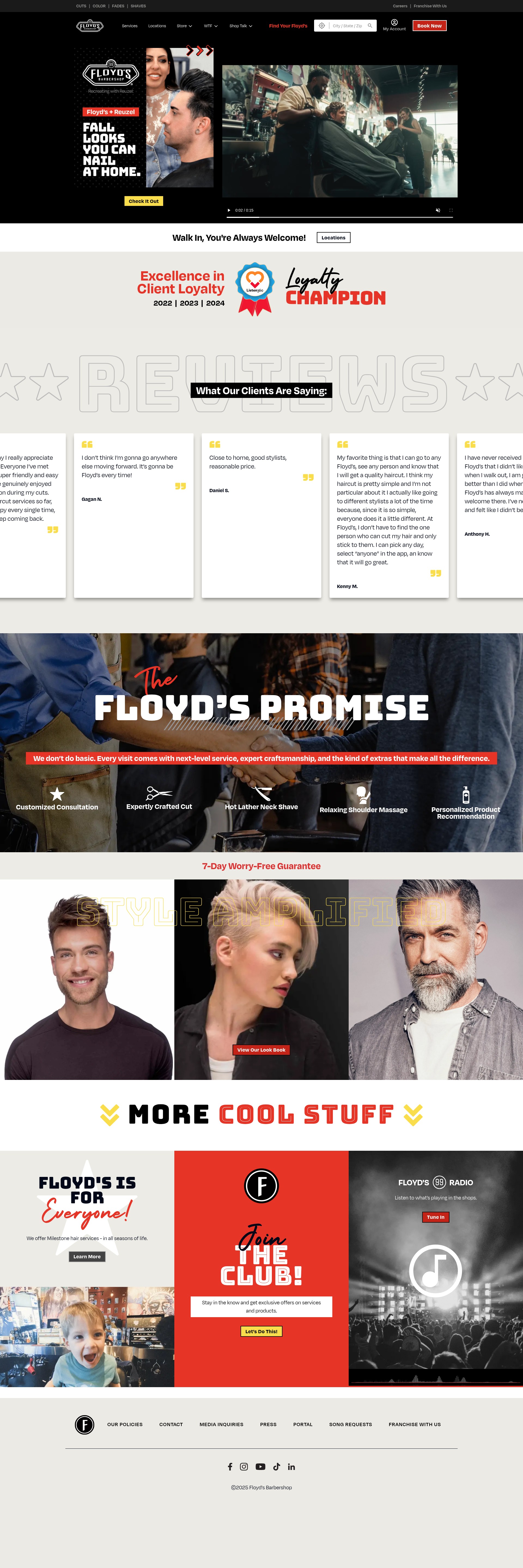 Screenshot of floydsbarbershop.com