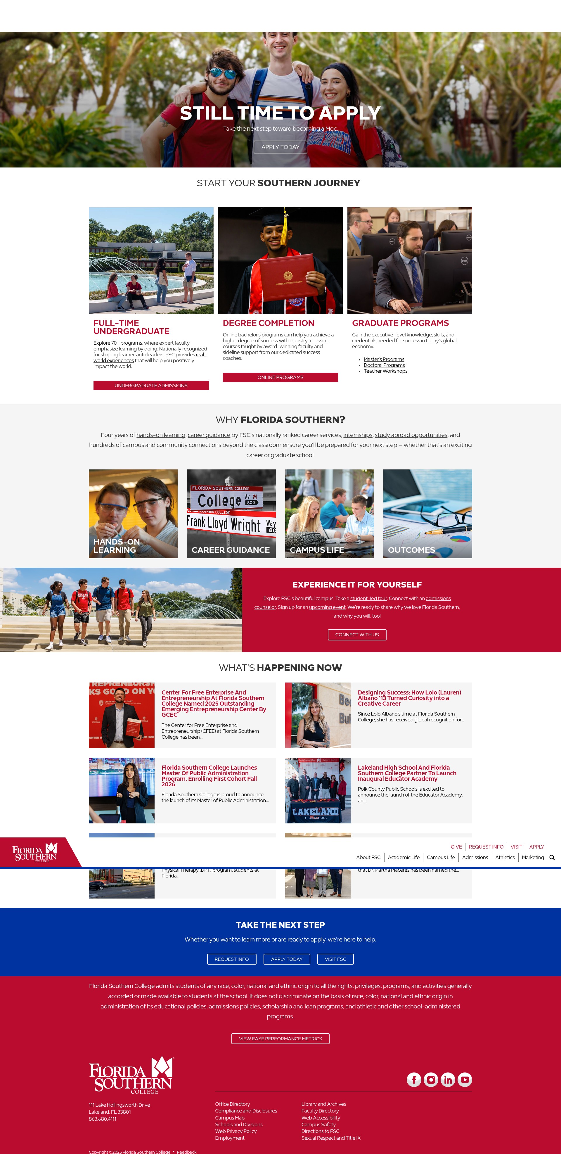 Screenshot of flsouthern.edu