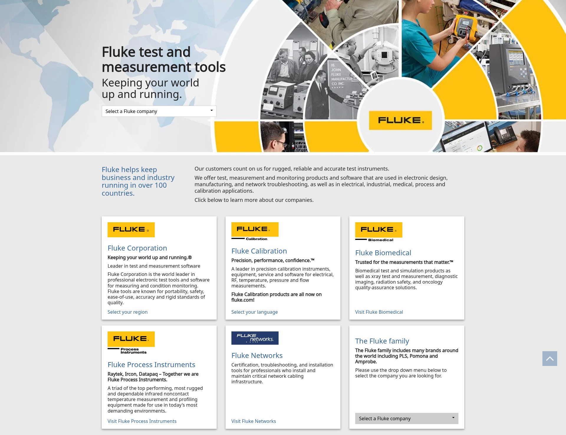 Screenshot of fluke.com