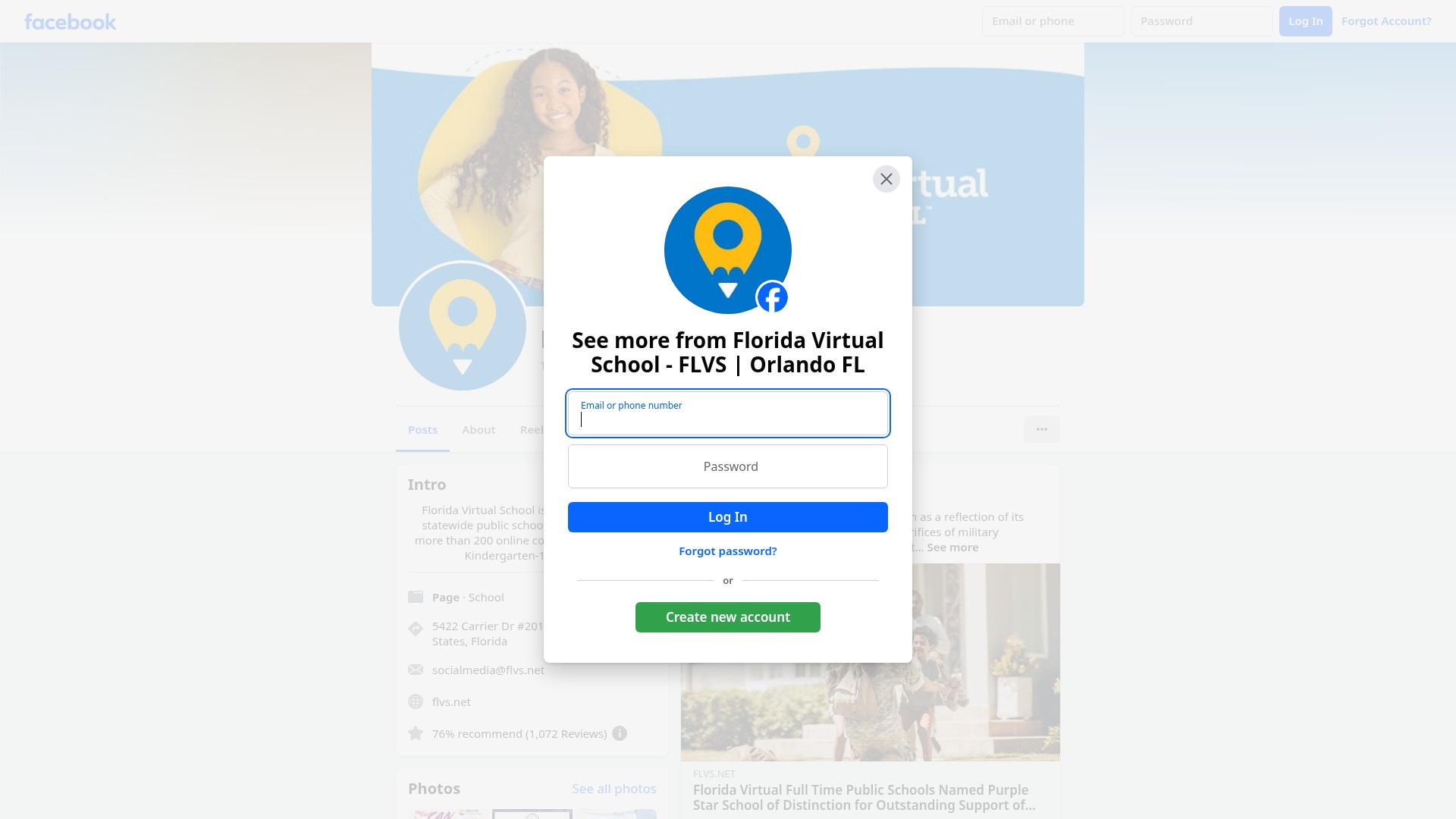 Screenshot of flvs.net