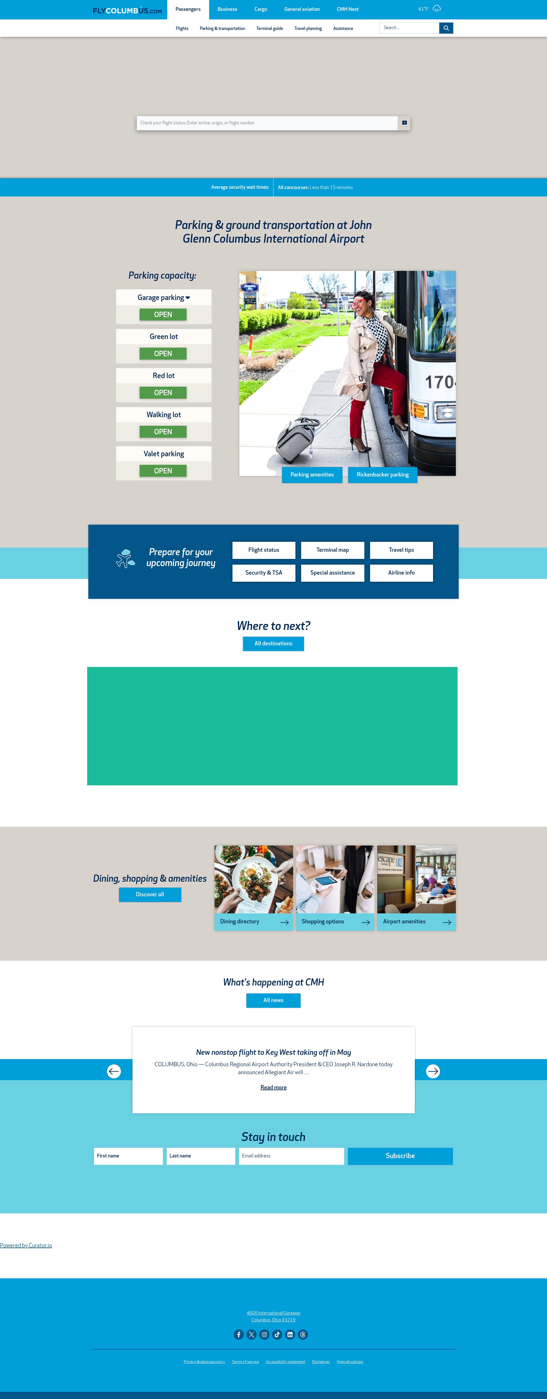Screenshot of flycolumbus.com