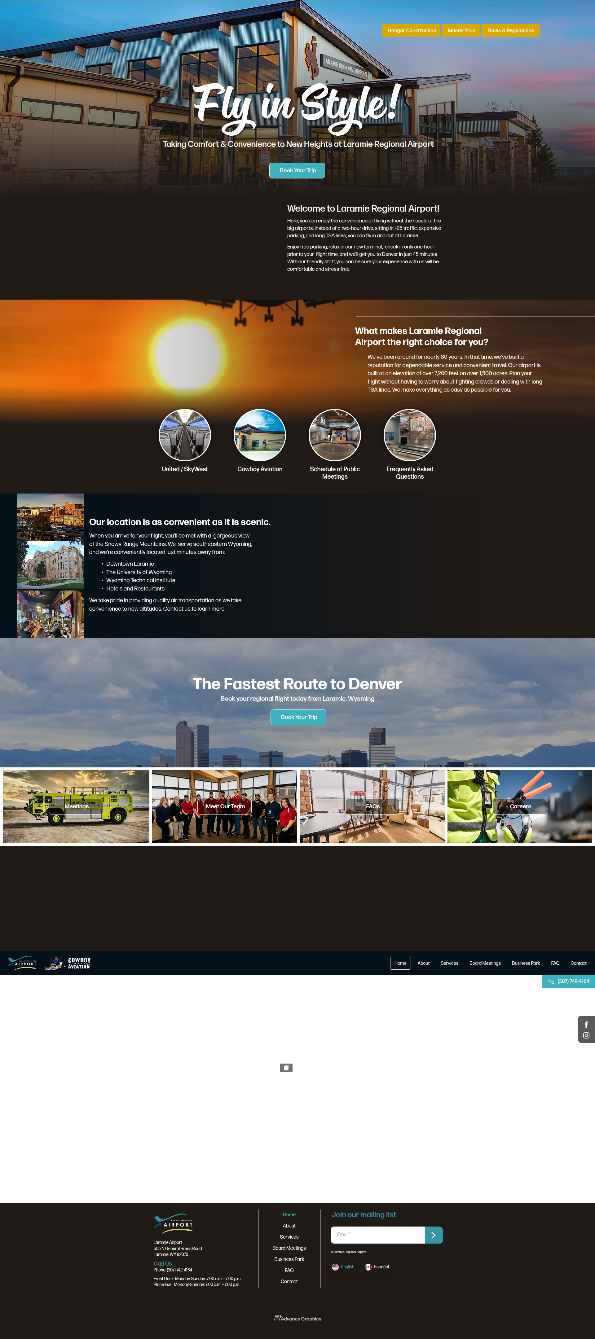 Screenshot of flylaramie.com