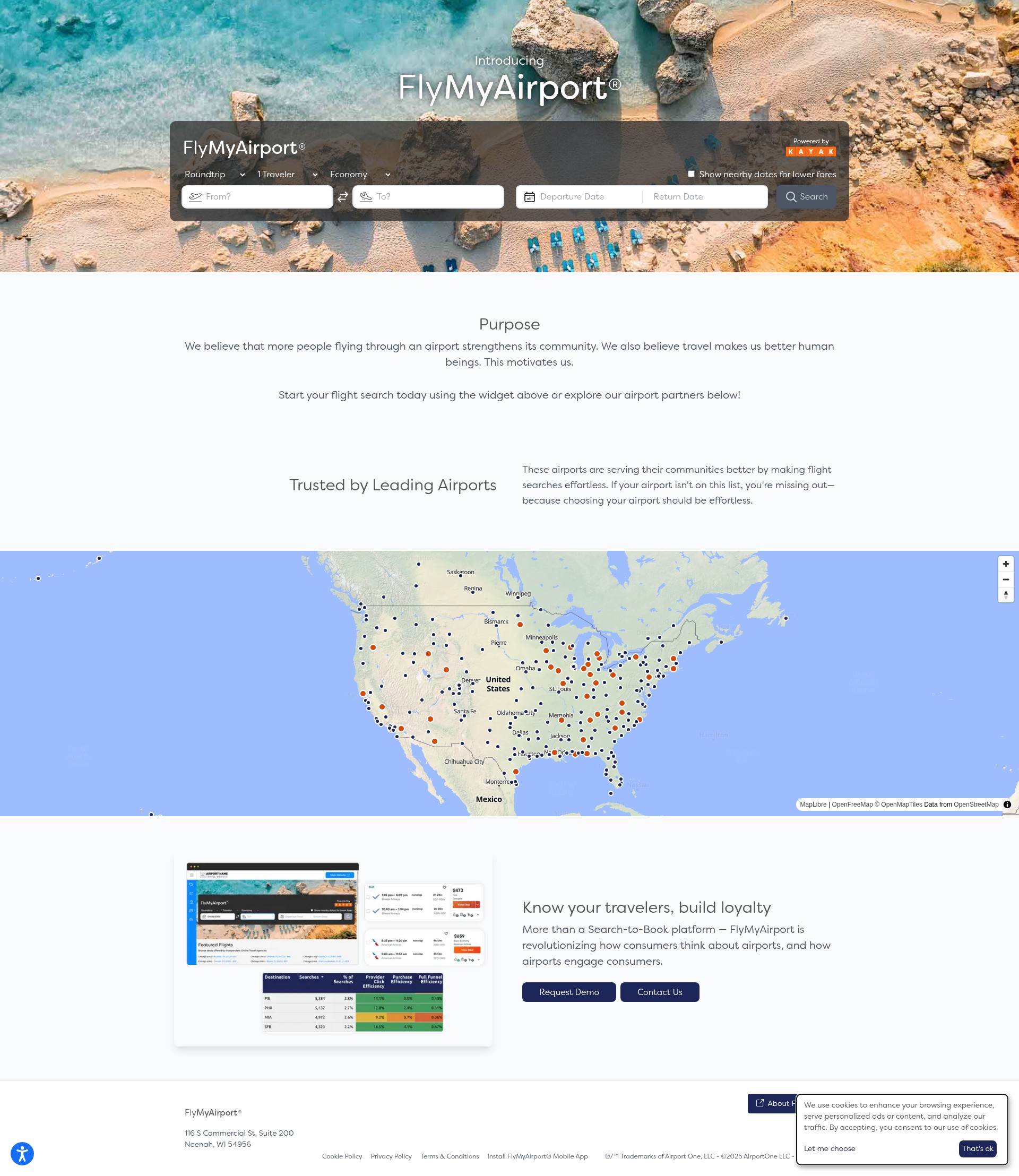 Screenshot of flymyairport.com