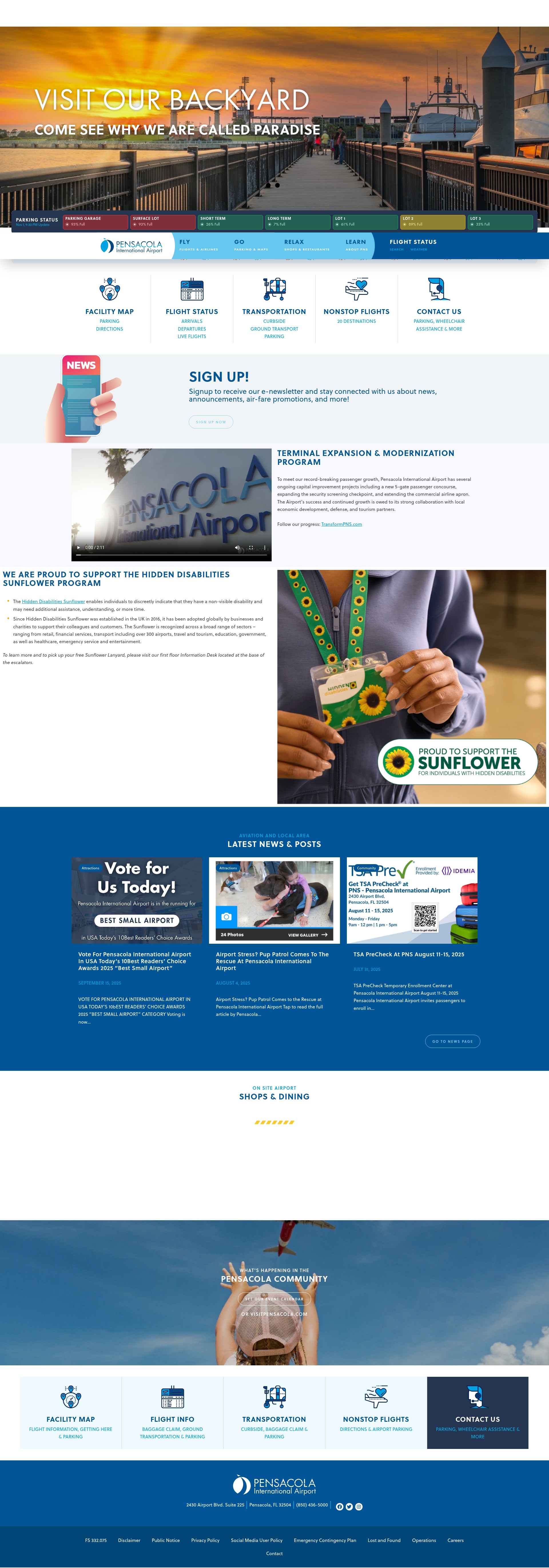 Screenshot of flypensacola.com