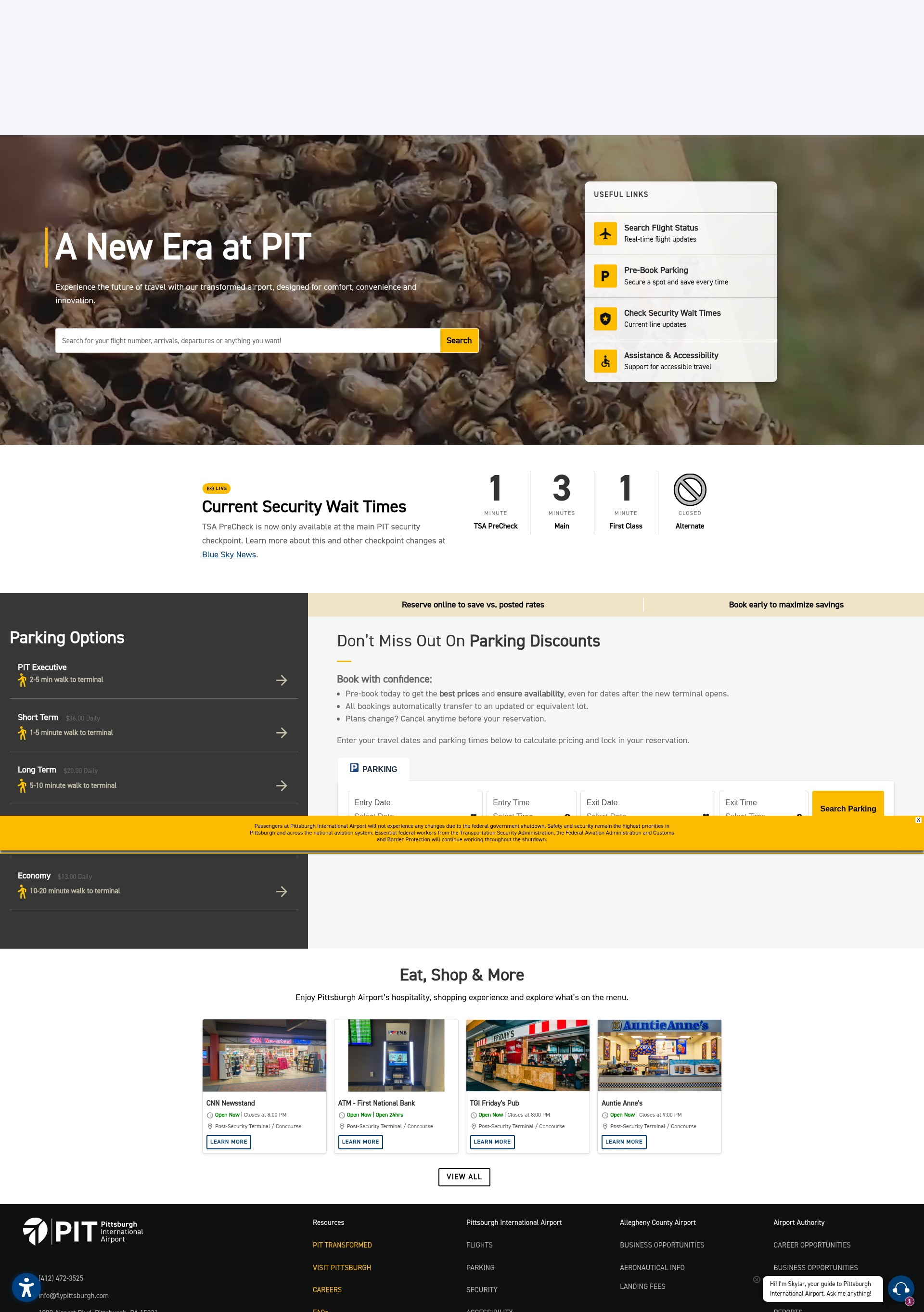 Screenshot of flypittsburgh.com