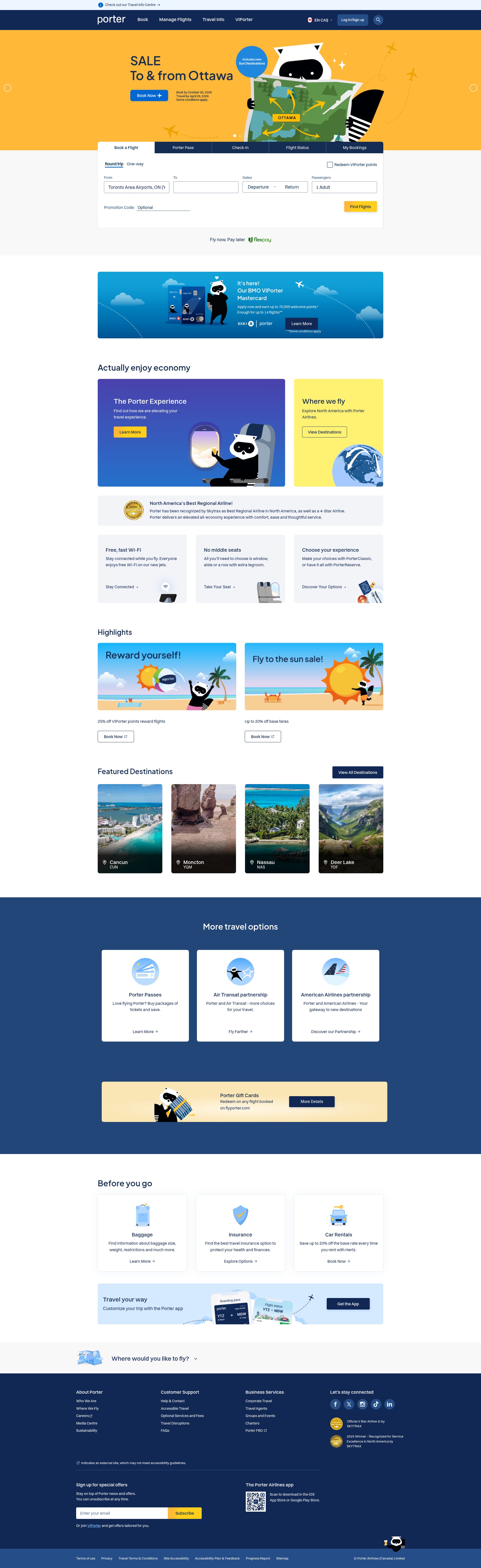 Screenshot of flyporter.com