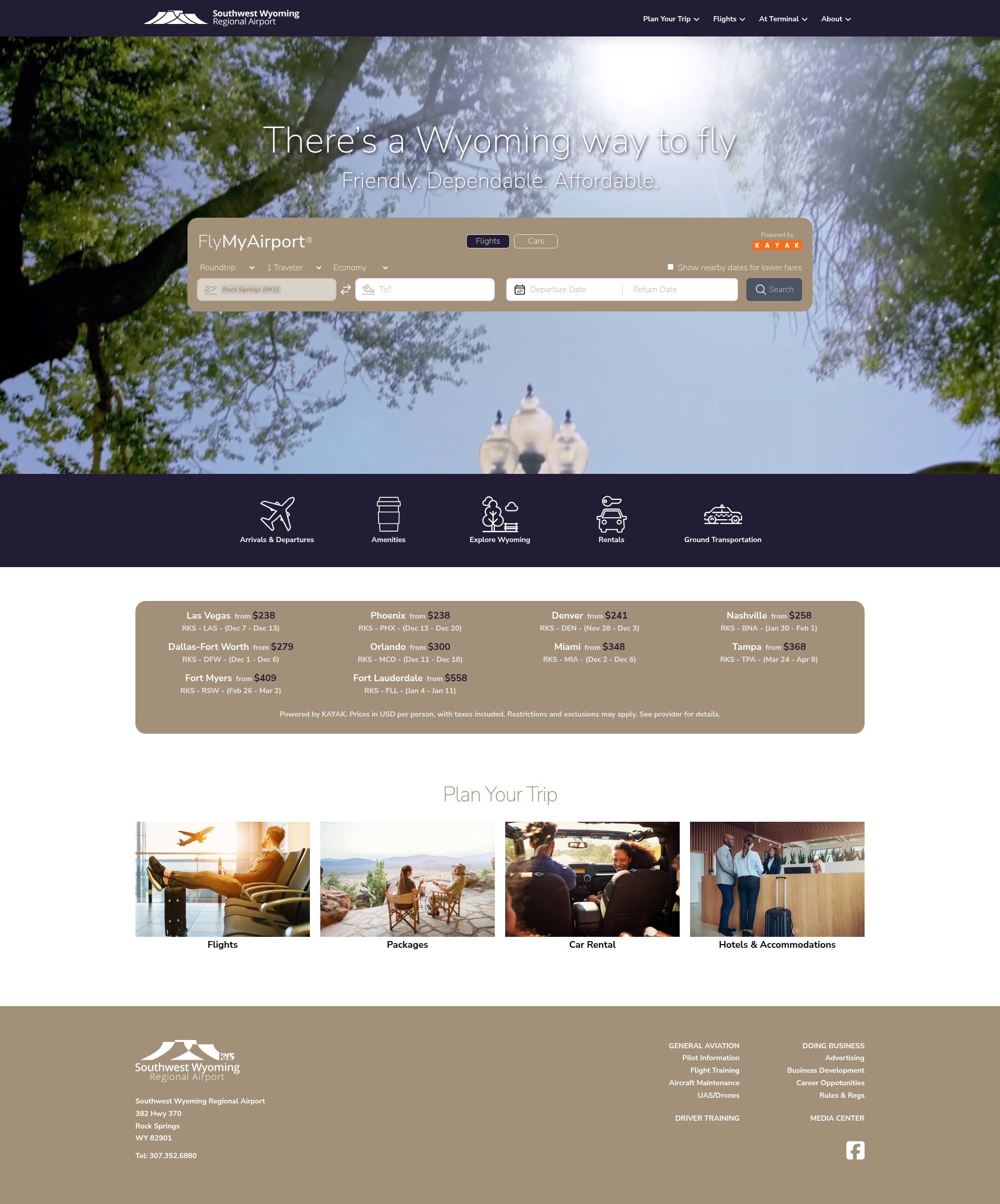 Screenshot of flyrks.com