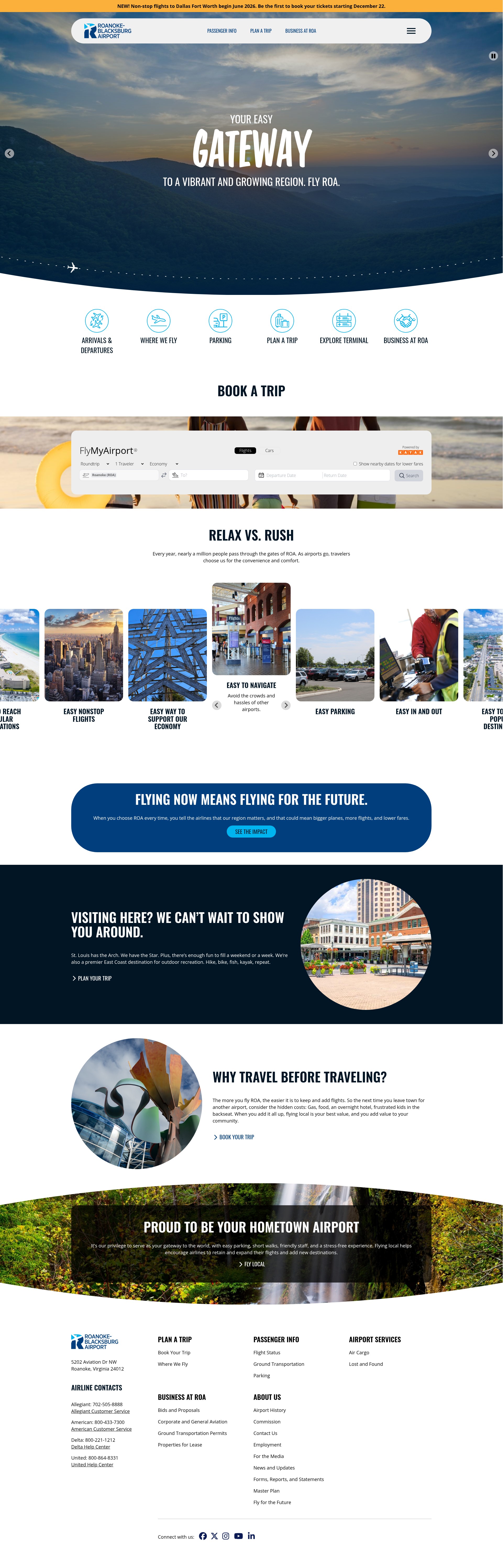 Screenshot of flyroa.com