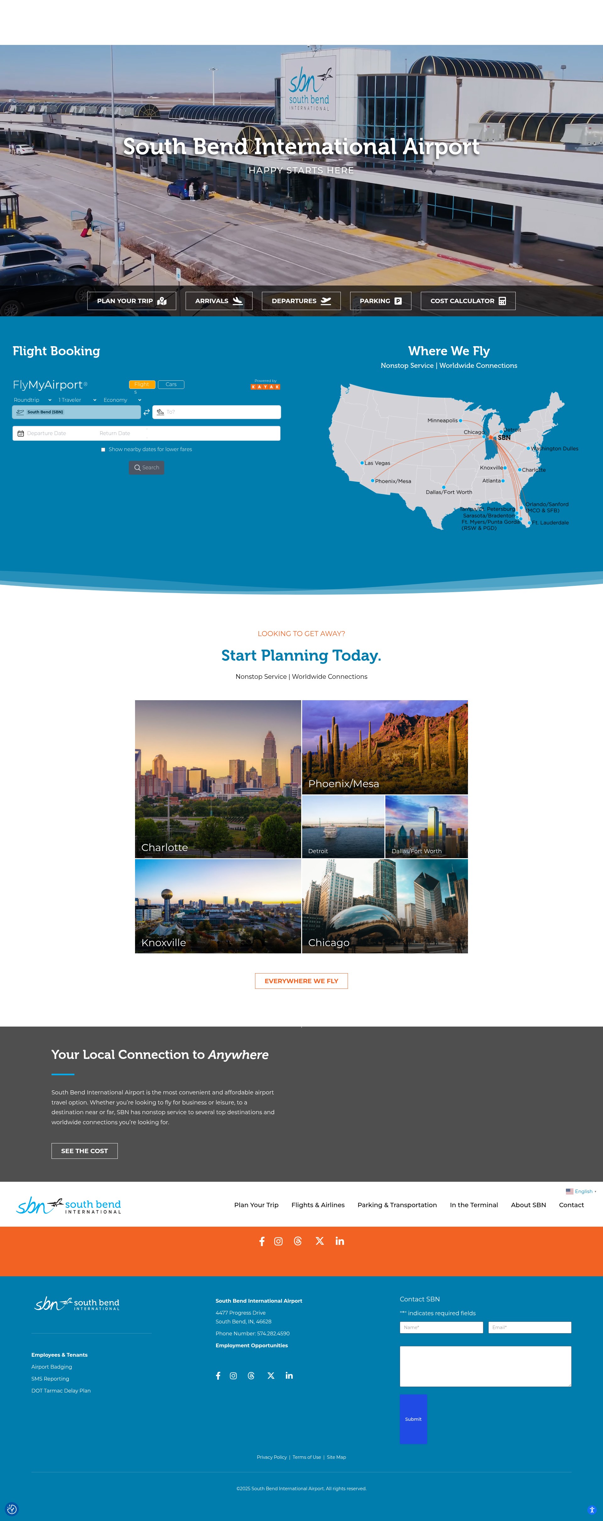 Screenshot of flysbn.com