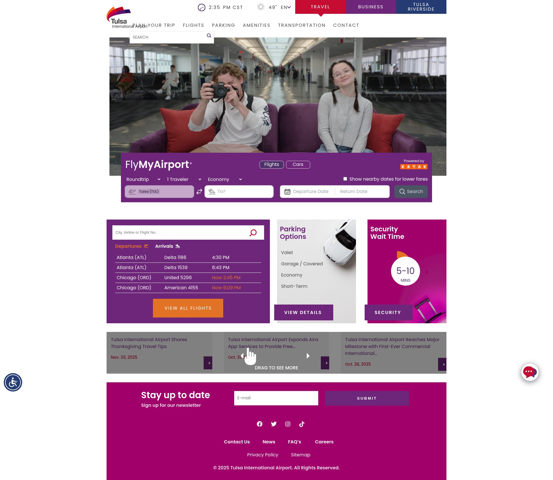 Screenshot of flytulsa.com
