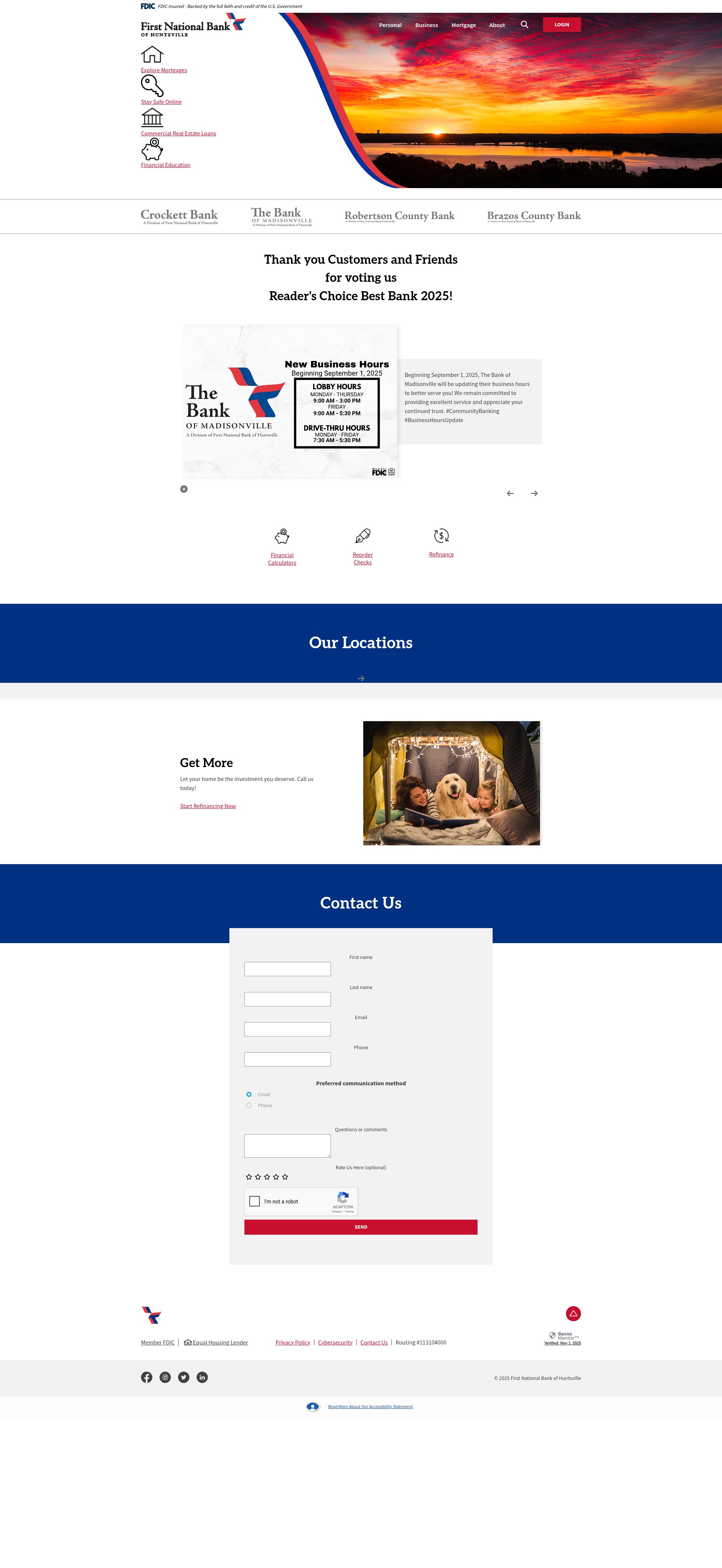Screenshot of fnbhuntsvilletx.bank