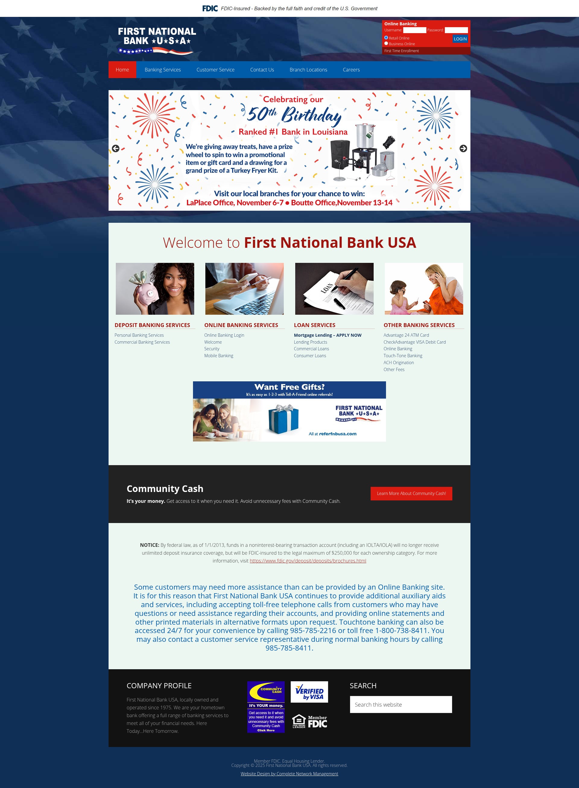 Screenshot of fnbusa.com