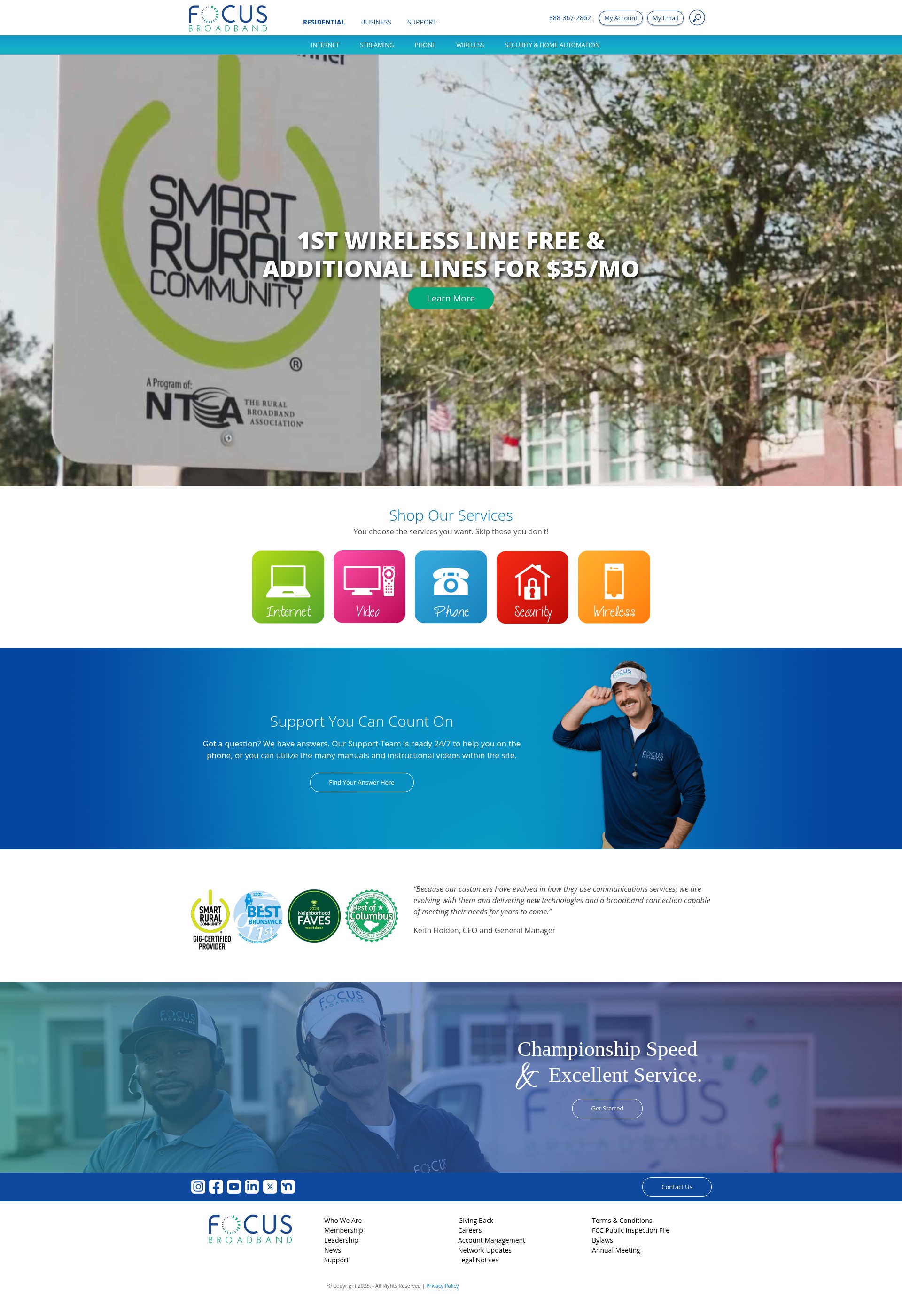Screenshot of focusbroadband.com