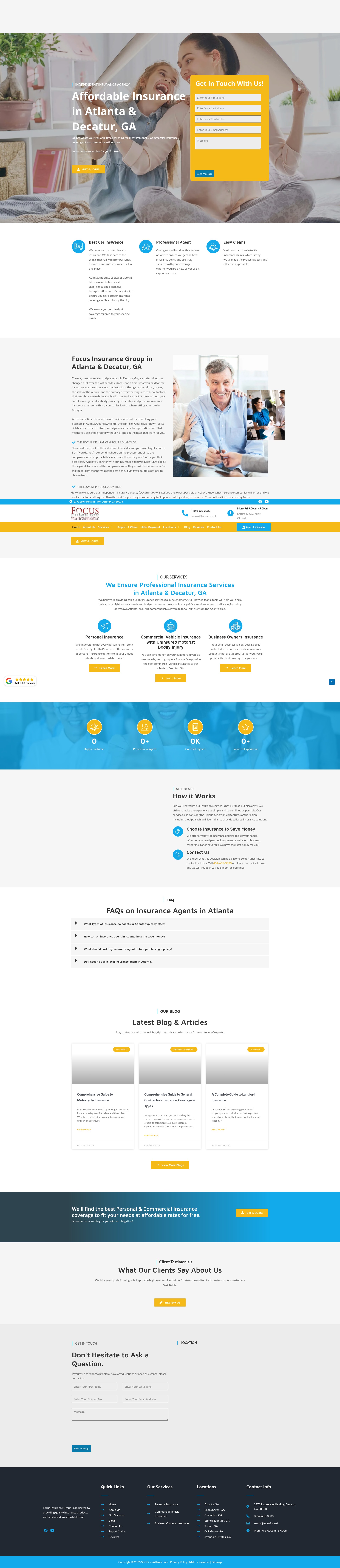 Screenshot of focusinsuranceatlanta.com
