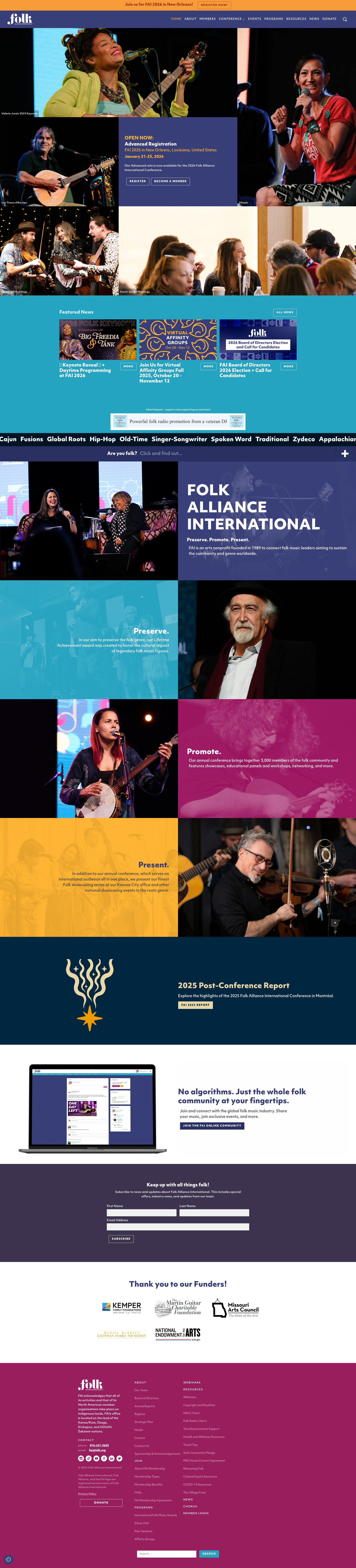 Screenshot of folk.org