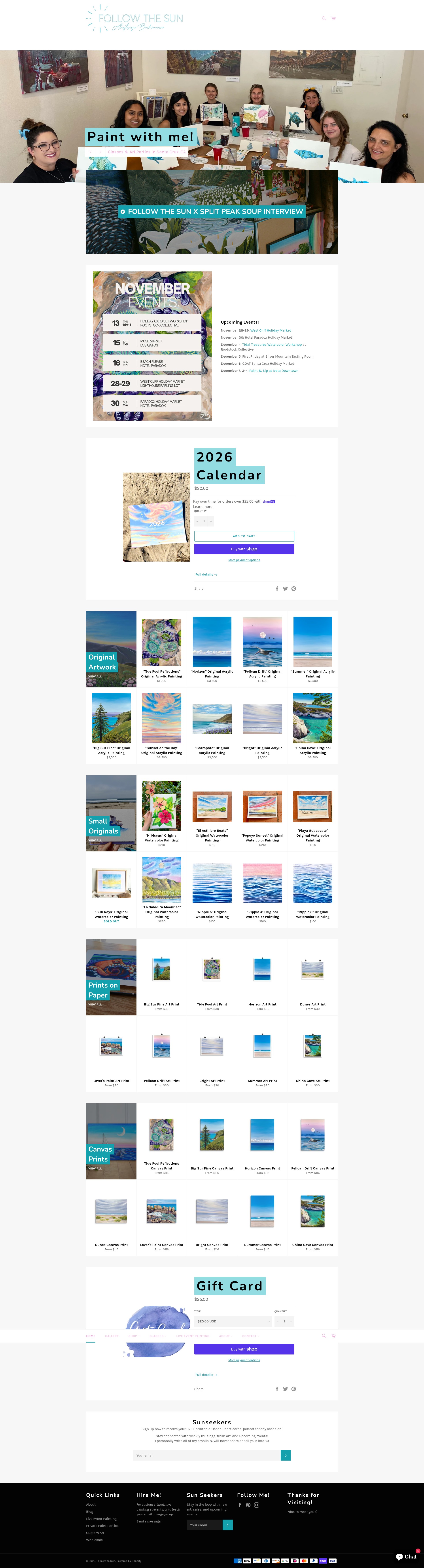 Screenshot of follow-the-sun-art.myshopify.com
