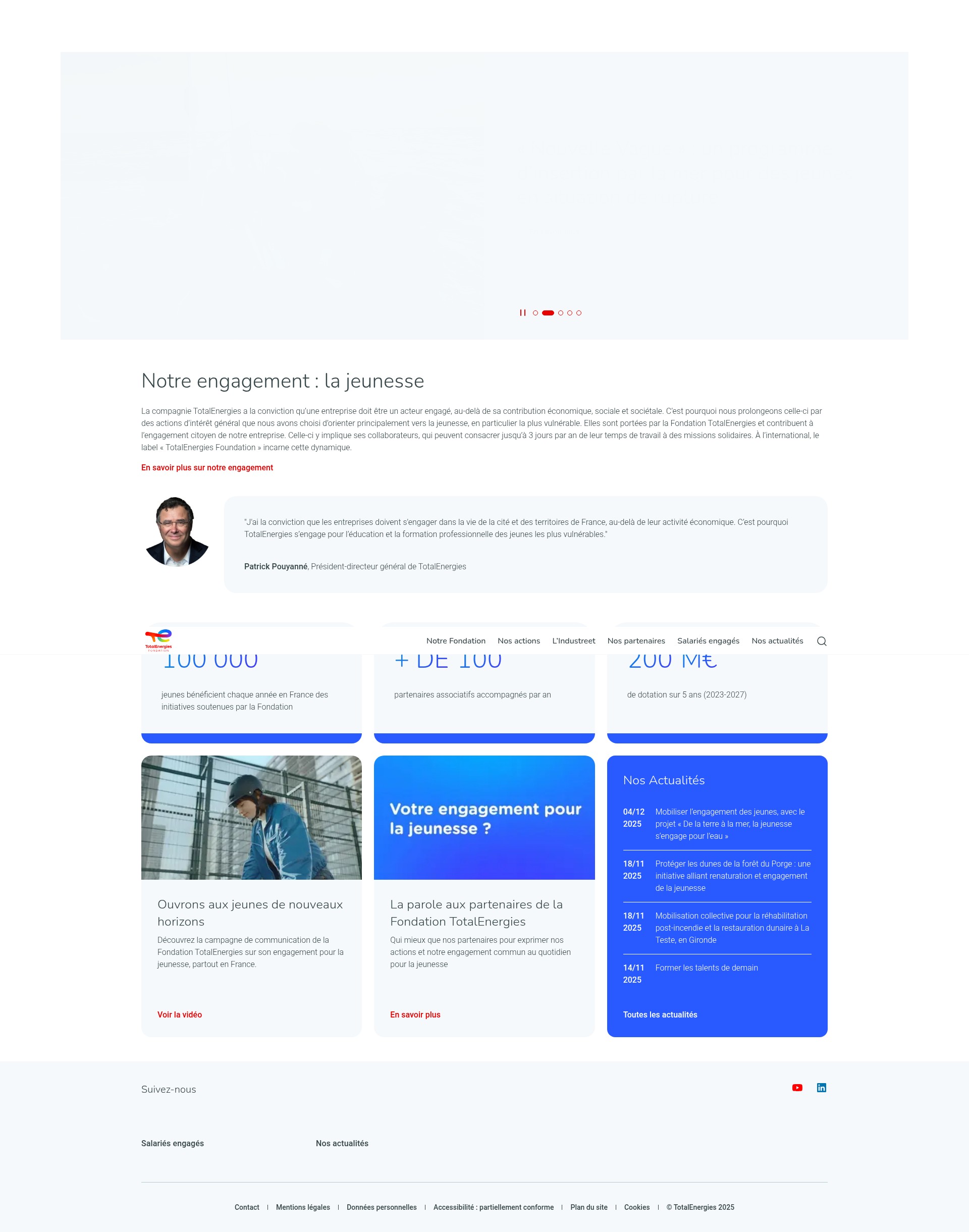 Screenshot of fondation.totalenergies.com