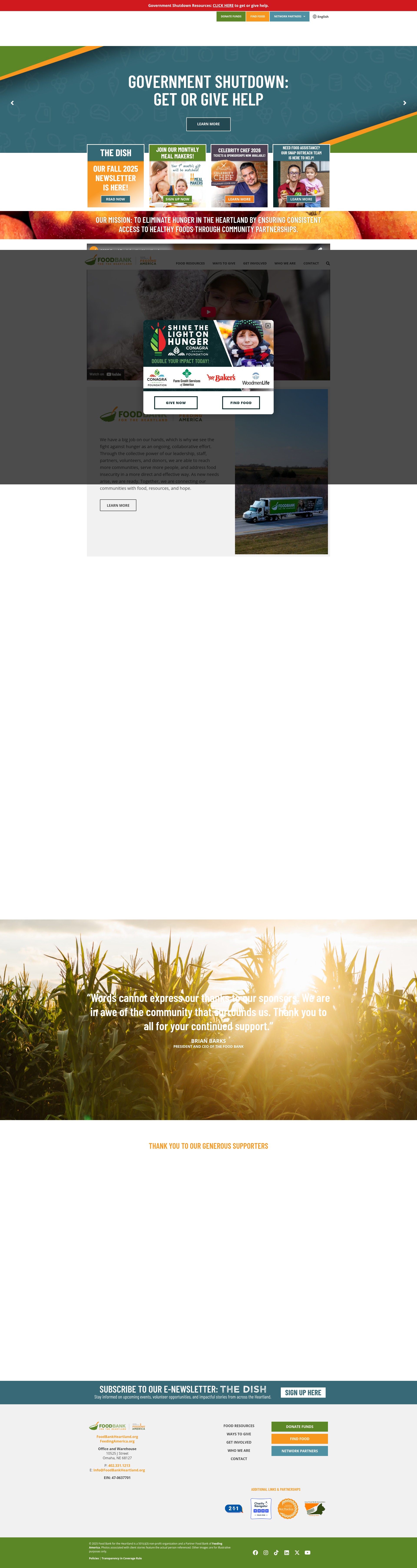 Screenshot of foodbankheartland.org