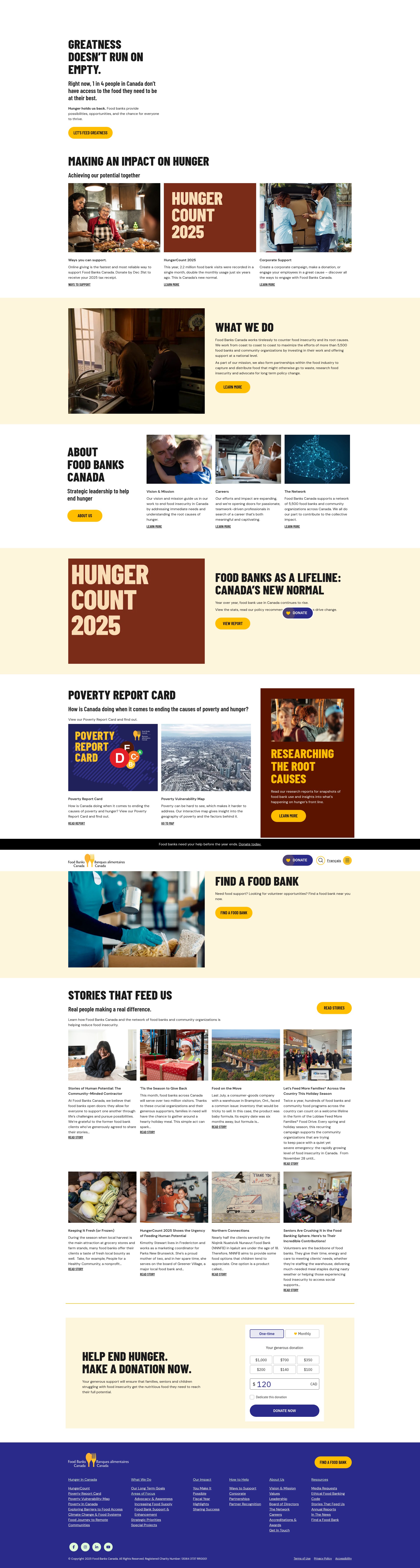 Screenshot of foodbankscanada.ca
