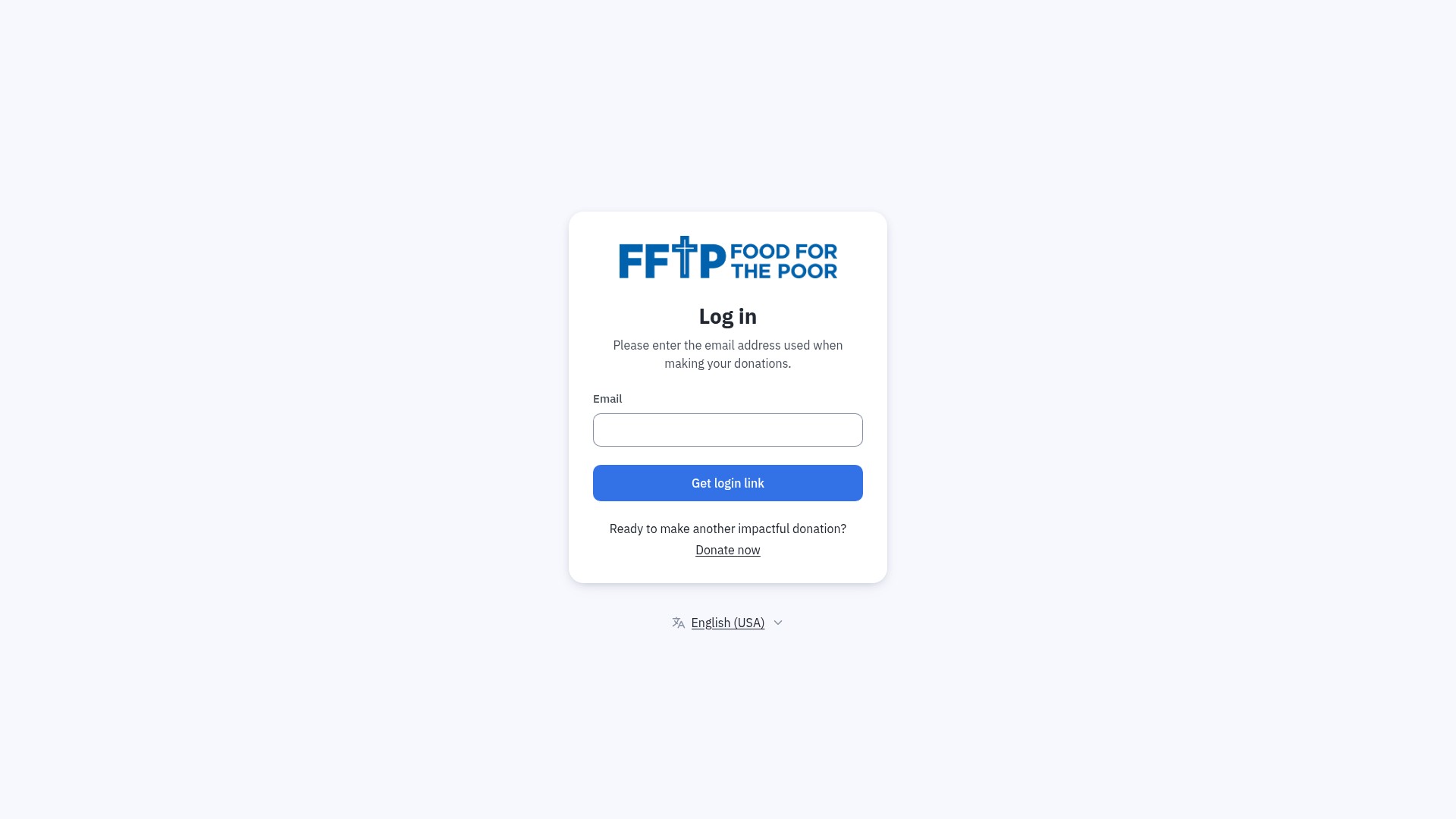 Screenshot of foodforthepoor.donorsupport.co